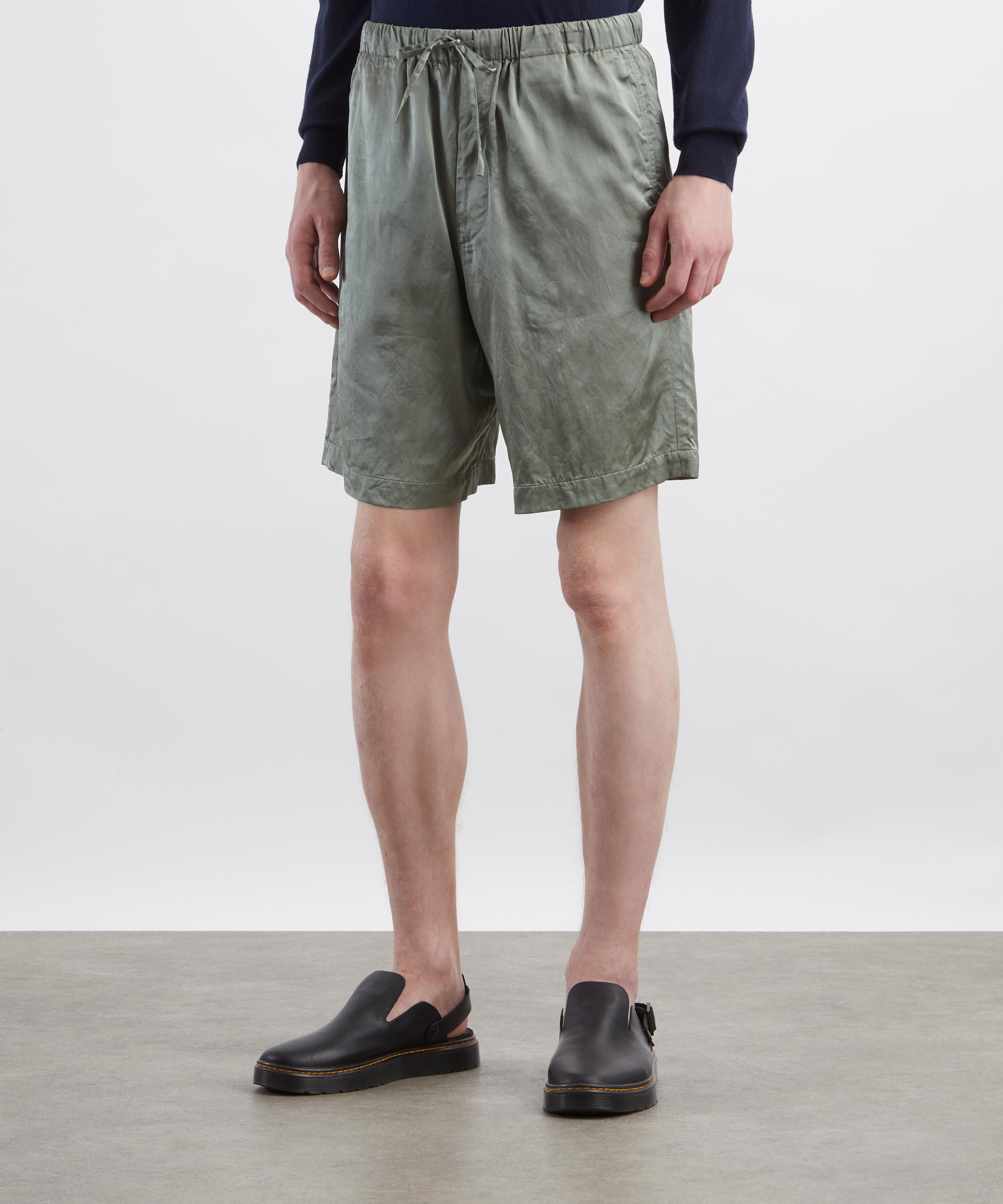 Dries Van Noten - Green Viscose Cotton Shorts image number 2