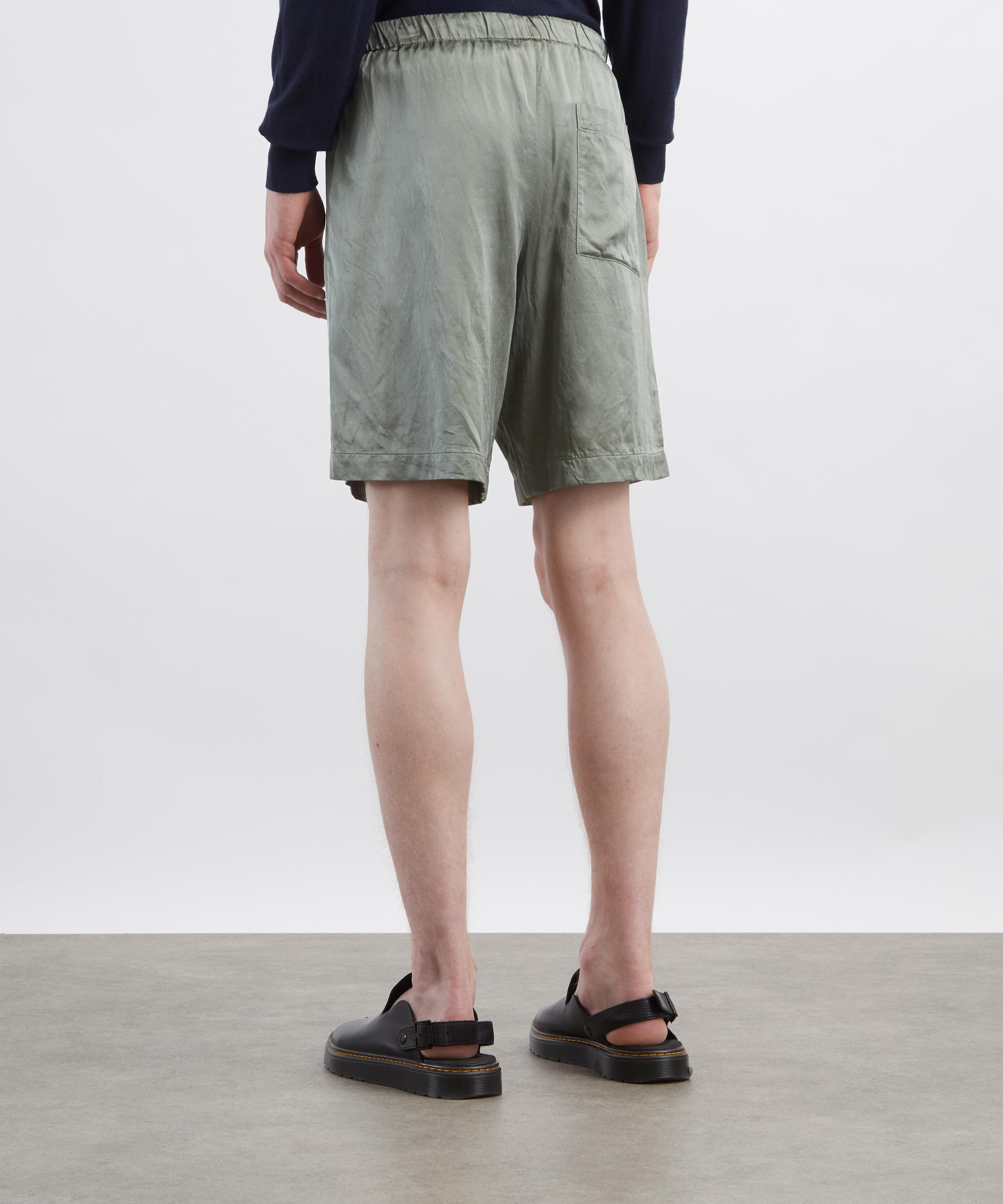 Dries Van Noten - Green Viscose Cotton Shorts image number 3