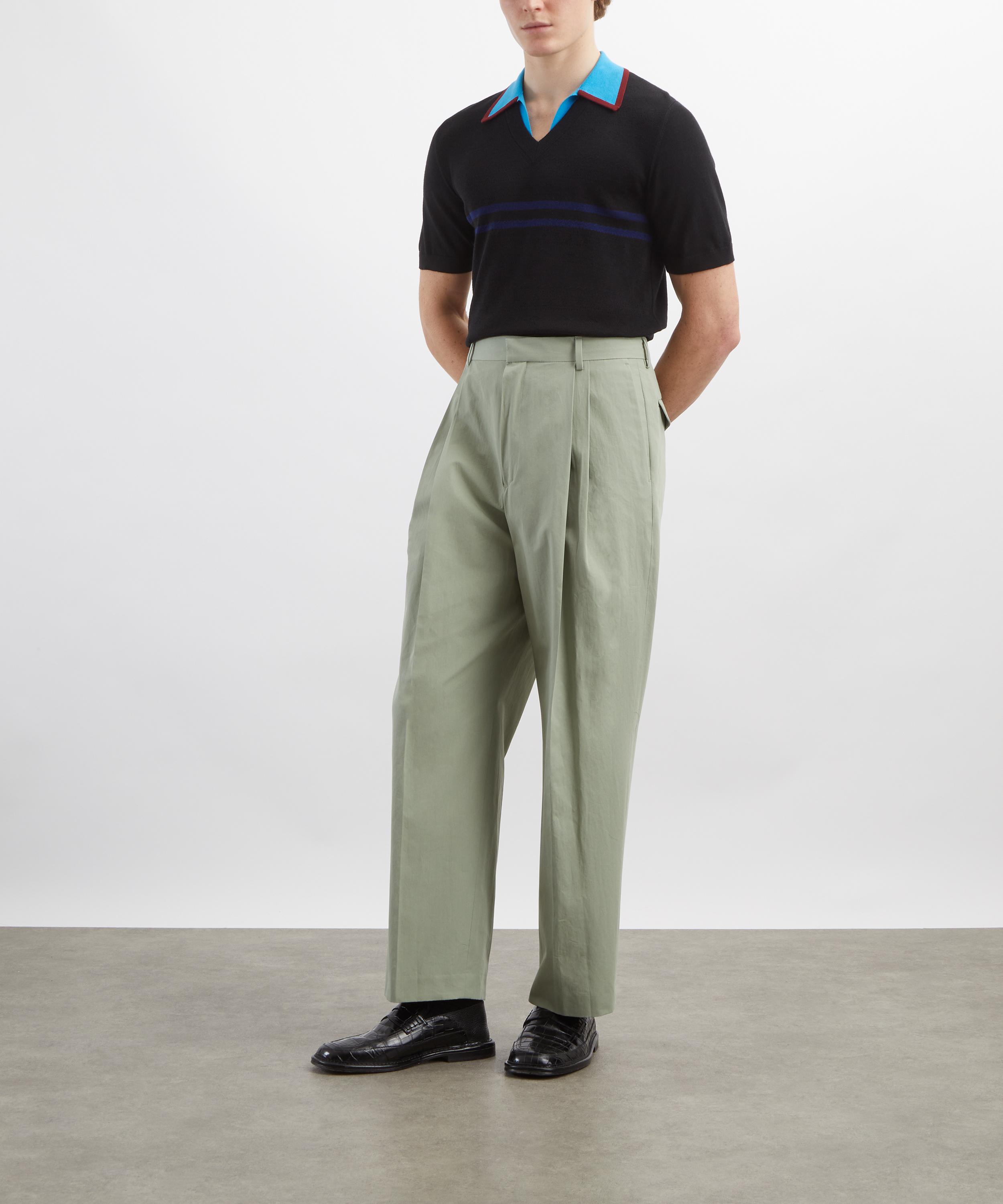 Dries Van Noten - Molar Contrast-Collar Polo Shirt image number 1