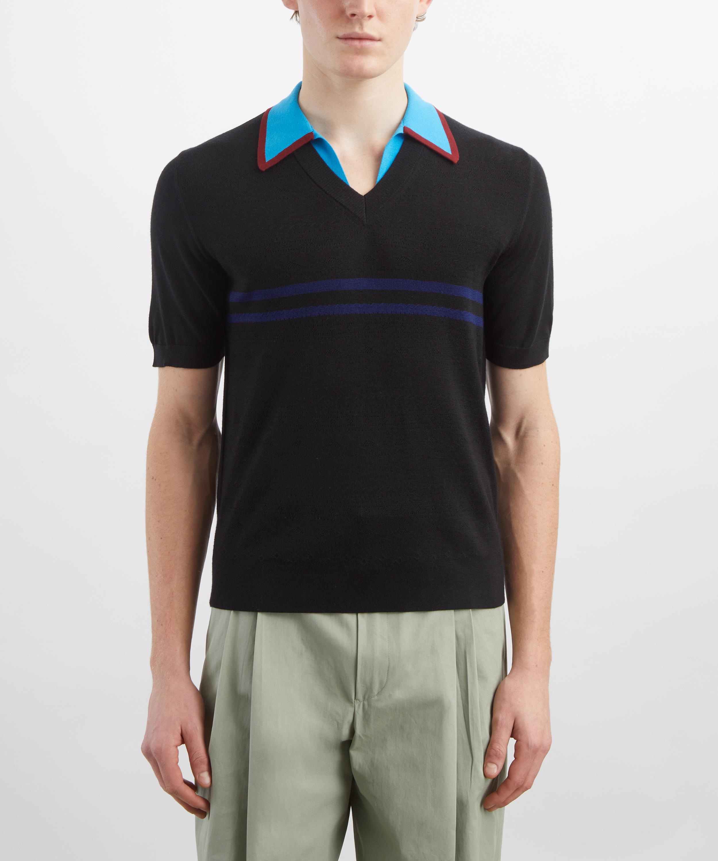 Dries Van Noten - Molar Contrast-Collar Polo Shirt image number 2
