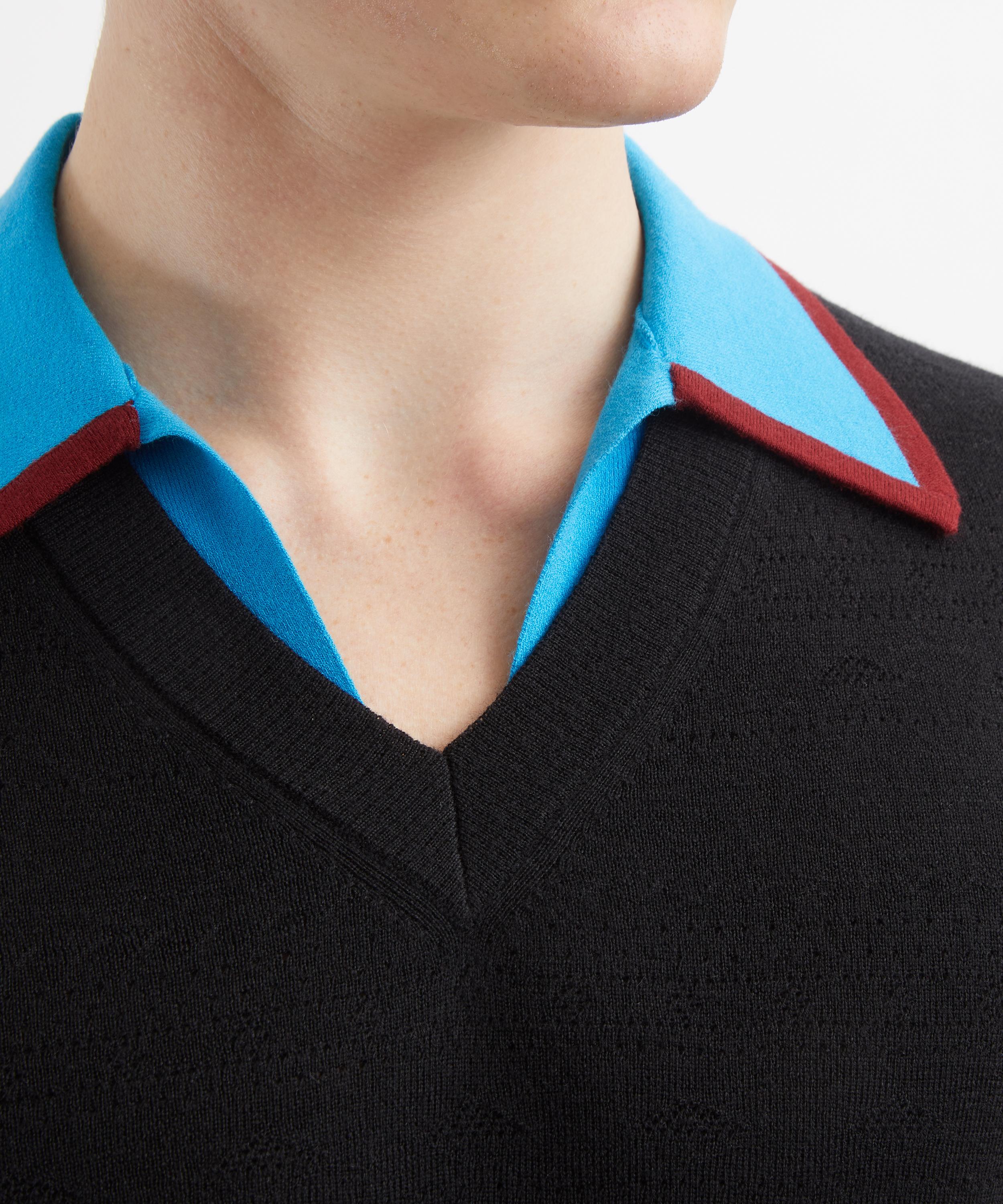 Dries Van Noten - Molar Contrast-Collar Polo Shirt image number 4