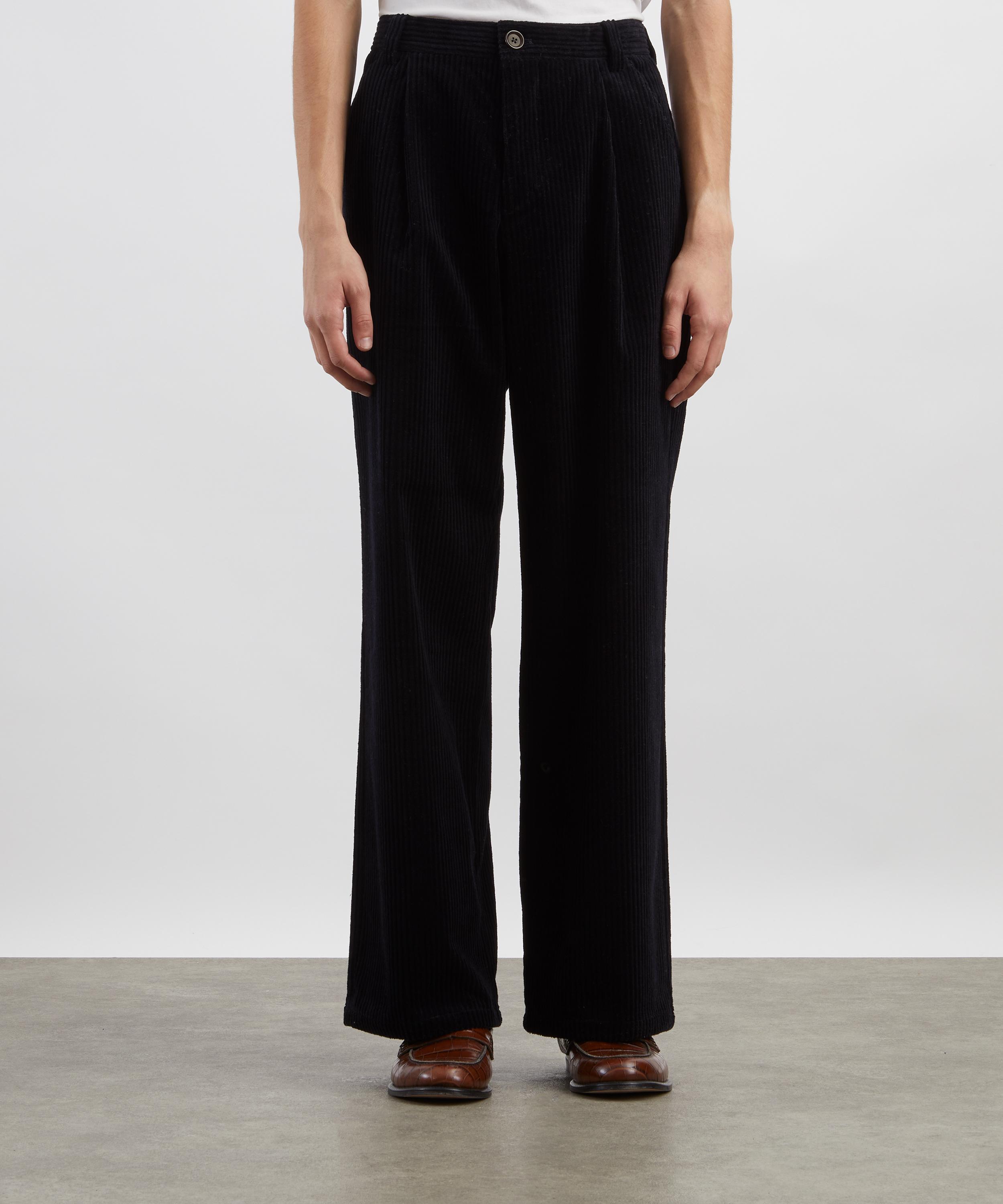 Oliver Spencer - Orsman Midnight Corduroy Wide-Leg Trousers image number 2