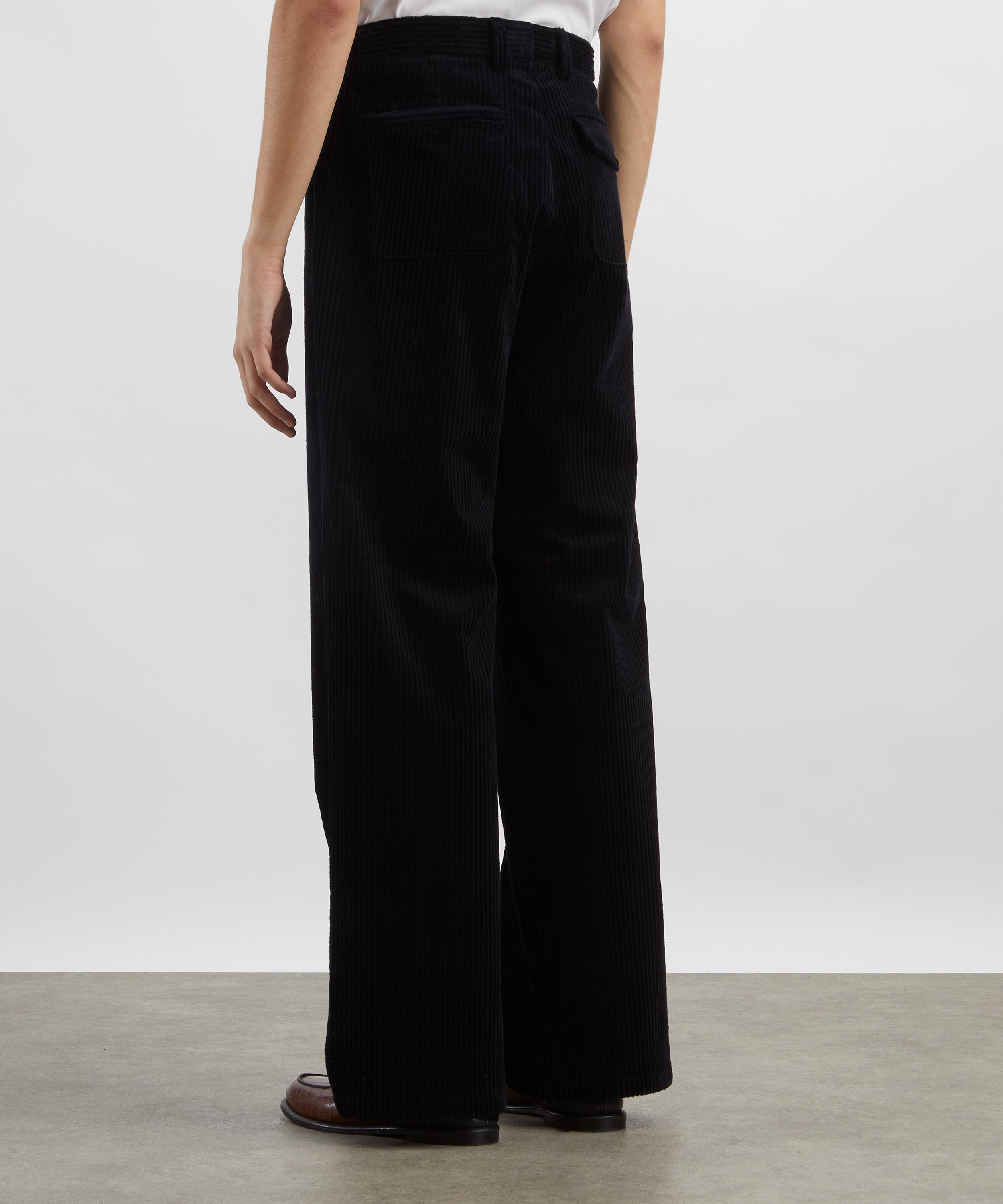 Oliver Spencer - Orsman Midnight Corduroy Wide-Leg Trousers image number 3