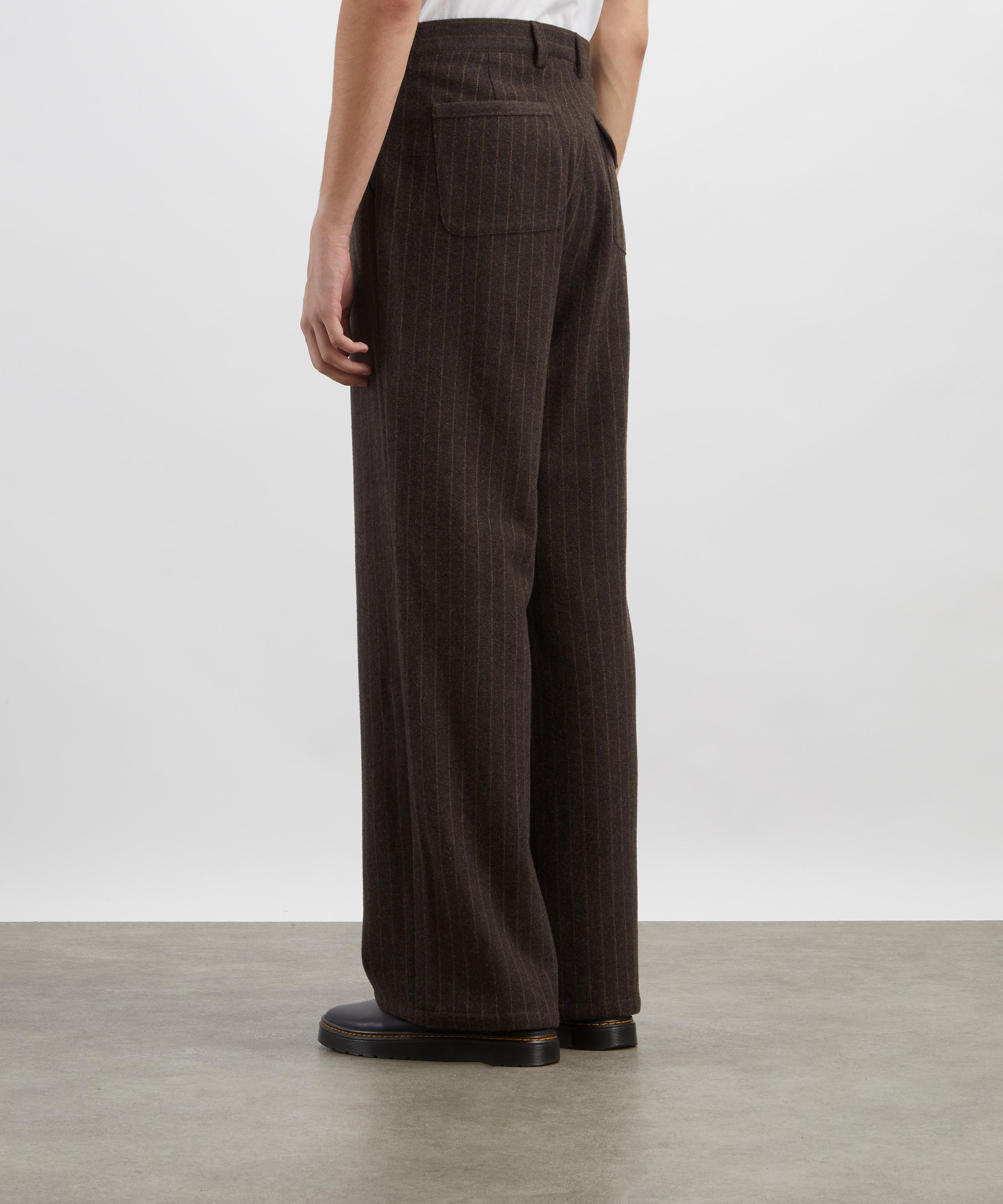 Oliver Spencer - Orsman Taplin Brown Wide-Leg Trousers image number 3