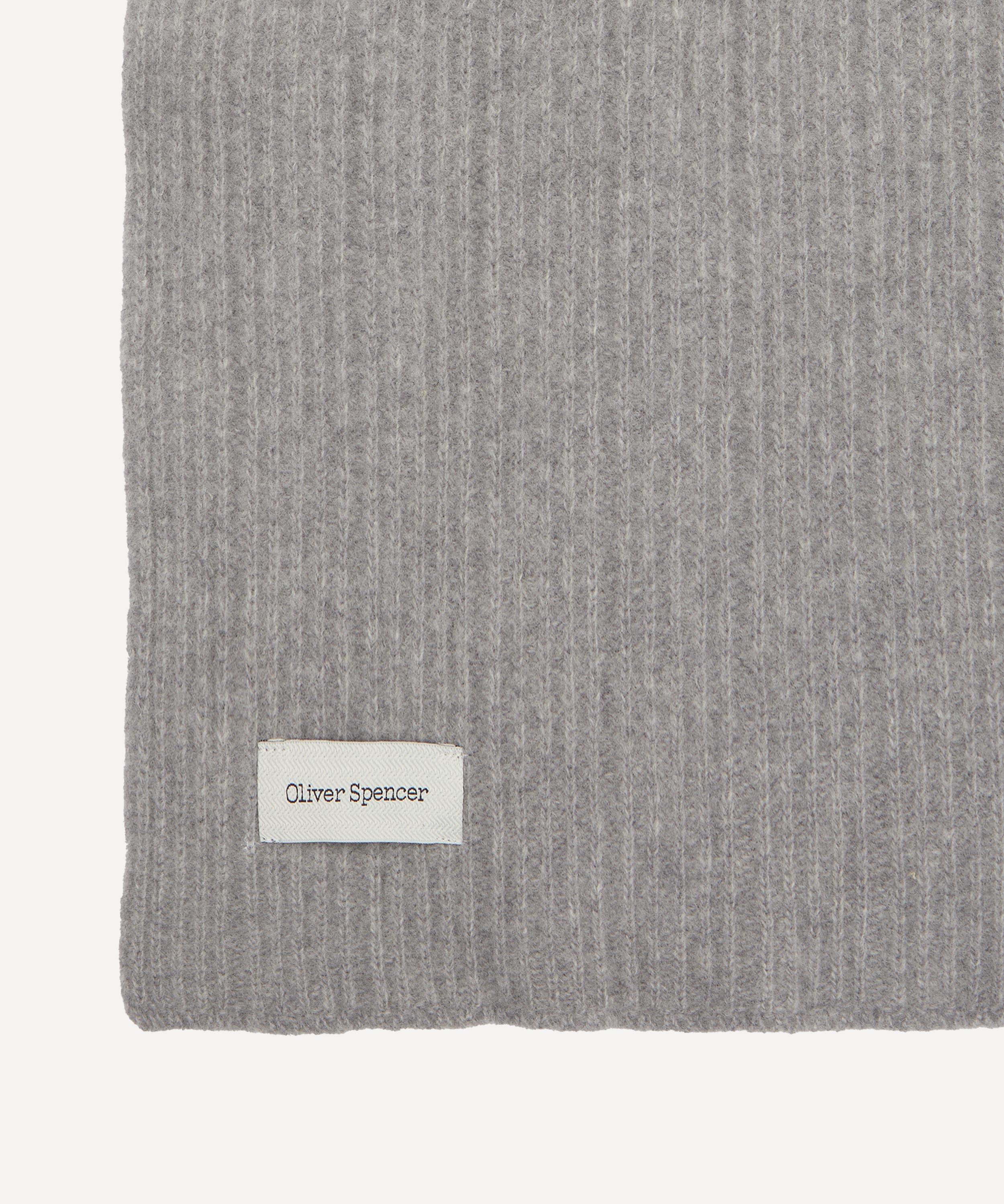 Oliver Spencer - Grey Soane Overton Ribbed Scarf image number 2