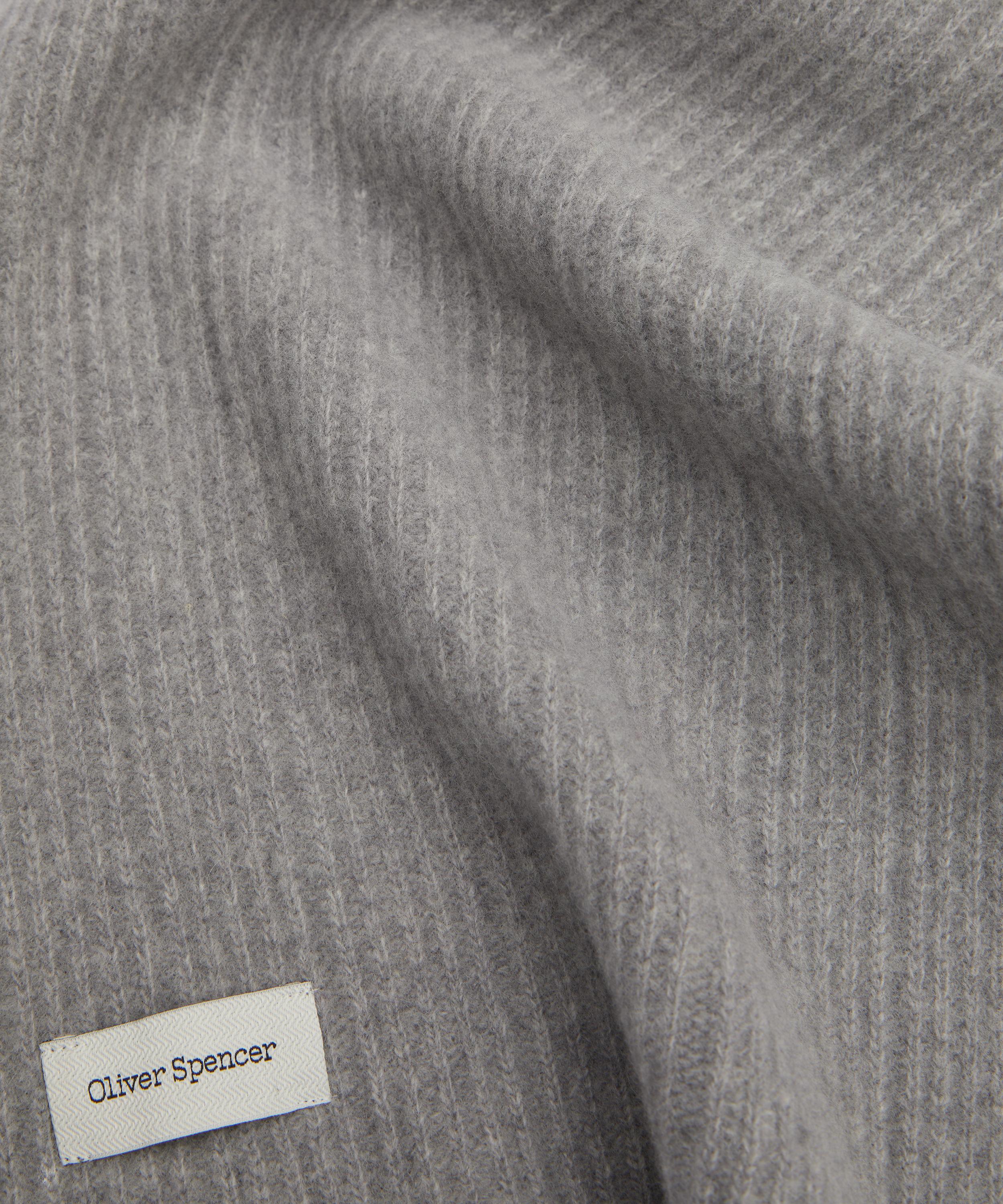 Oliver Spencer - Grey Soane Overton Ribbed Scarf image number 3