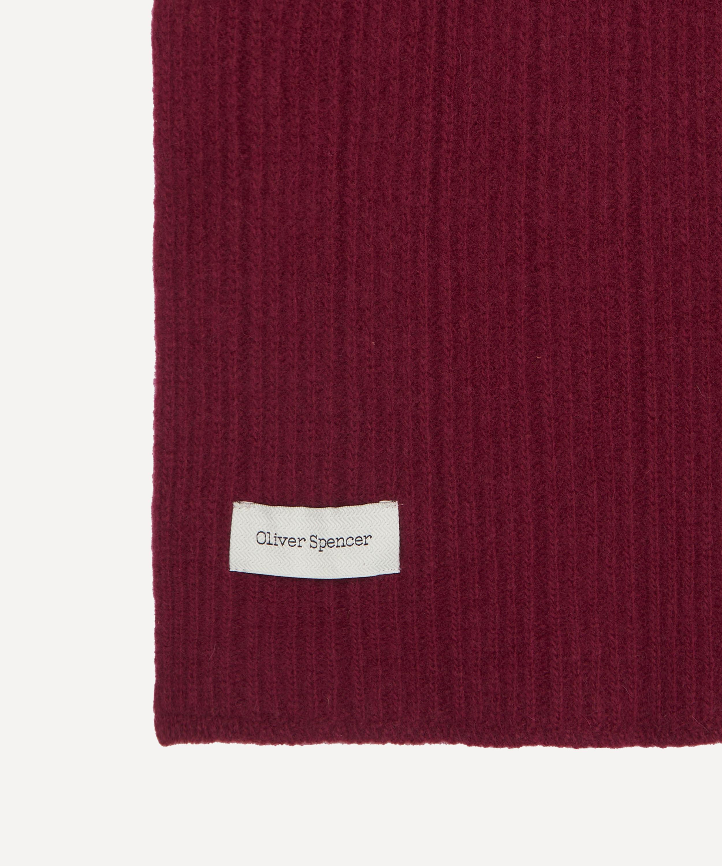 Oliver Spencer - Red Soane Overton Ribbed Scarf image number 2
