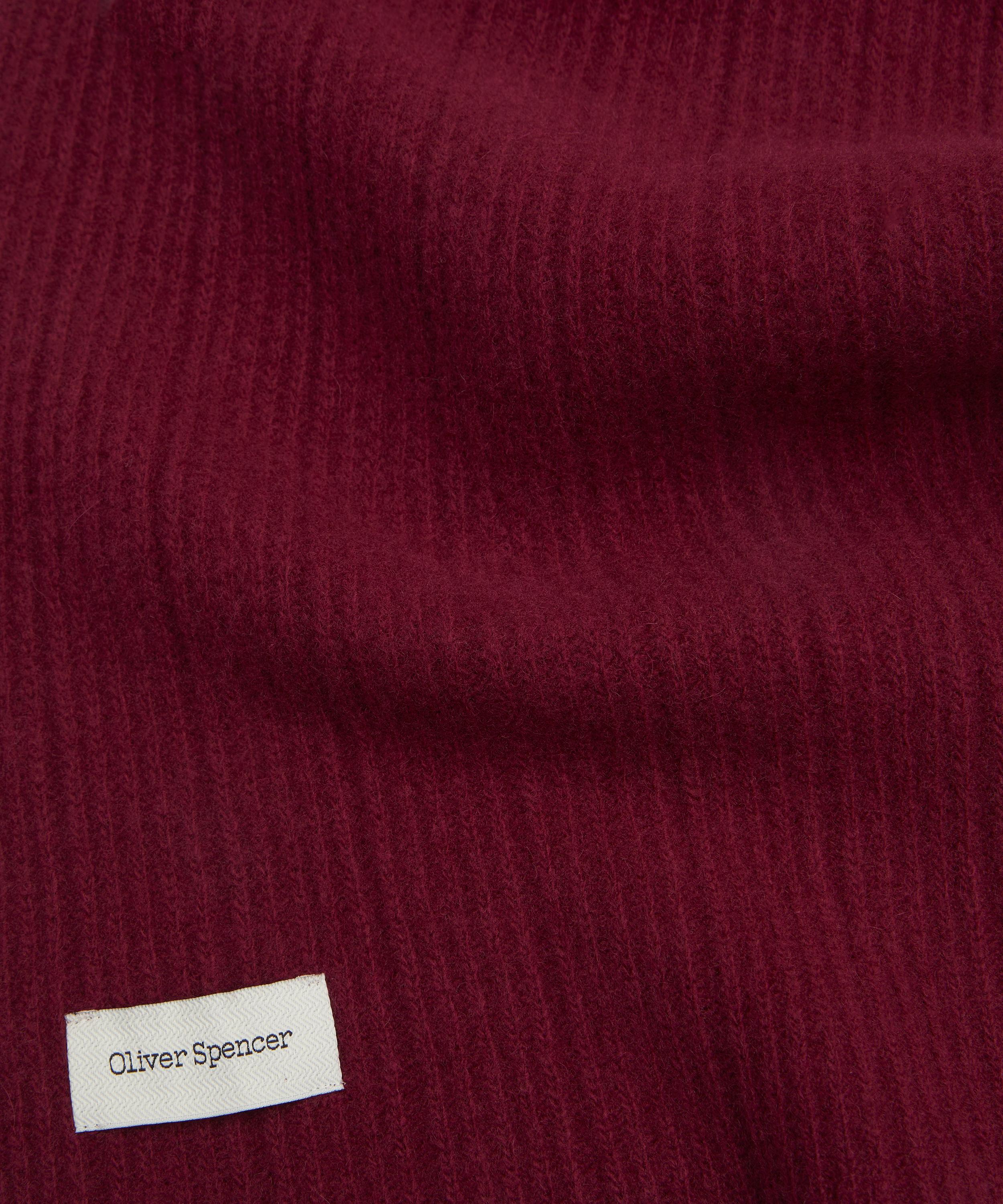 Oliver Spencer - Red Soane Overton Ribbed Scarf image number 3