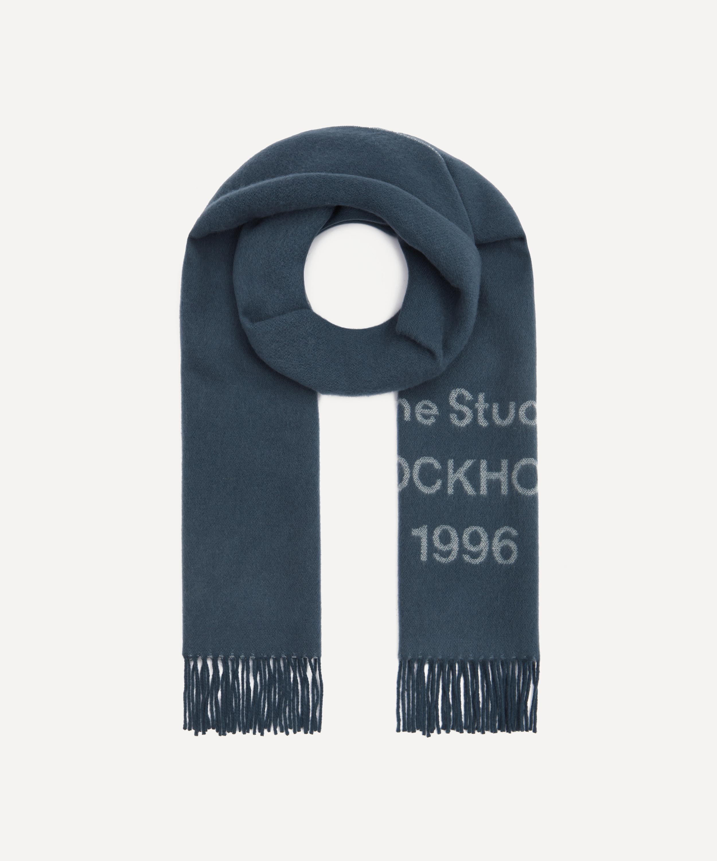 Acne Studios - Logo Jacquard Faded Indigo Scarf