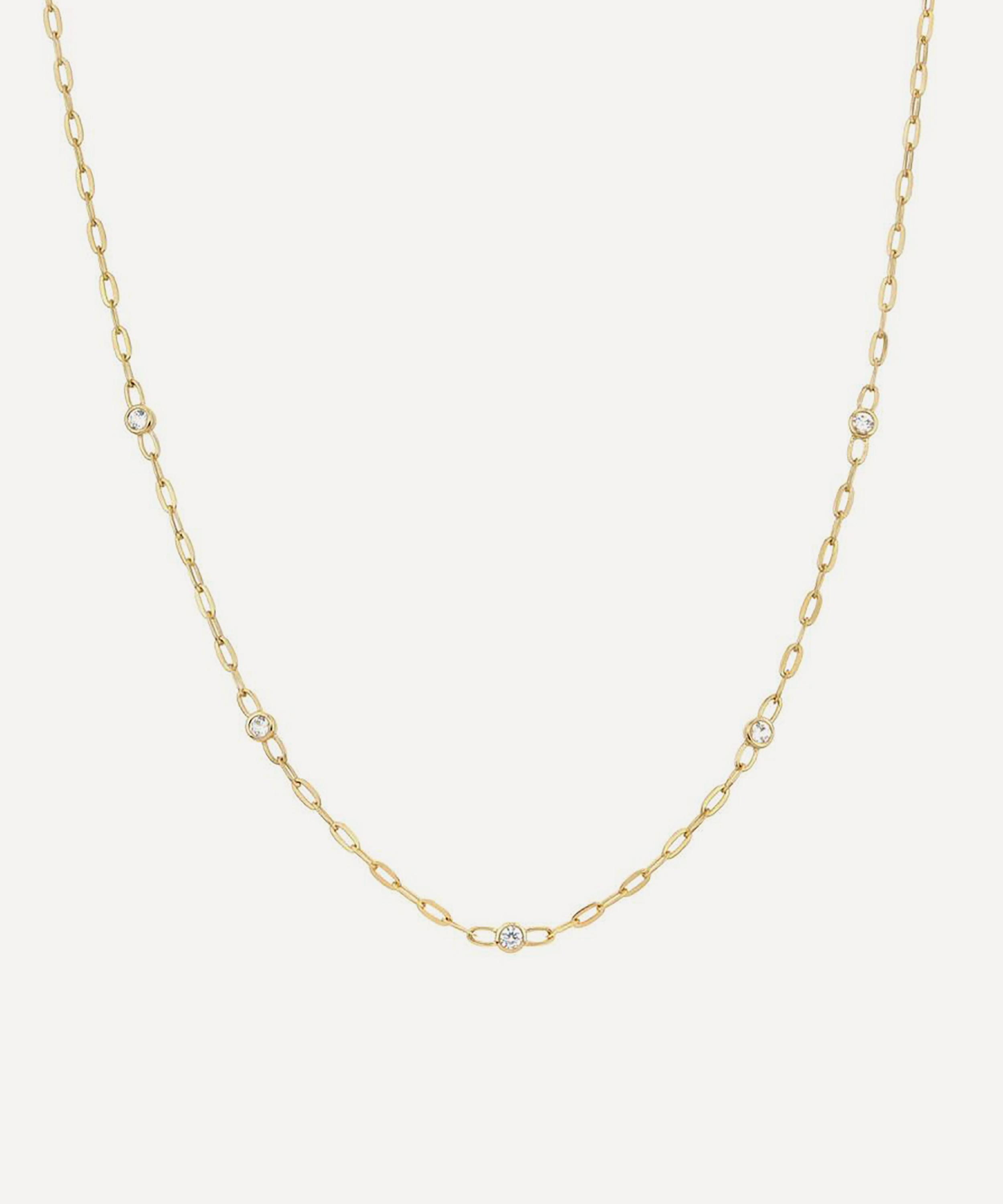 Dinny Hall - 18ct Gold-Plated Vermeil Silver Sapphire Paperclip Chain Necklace