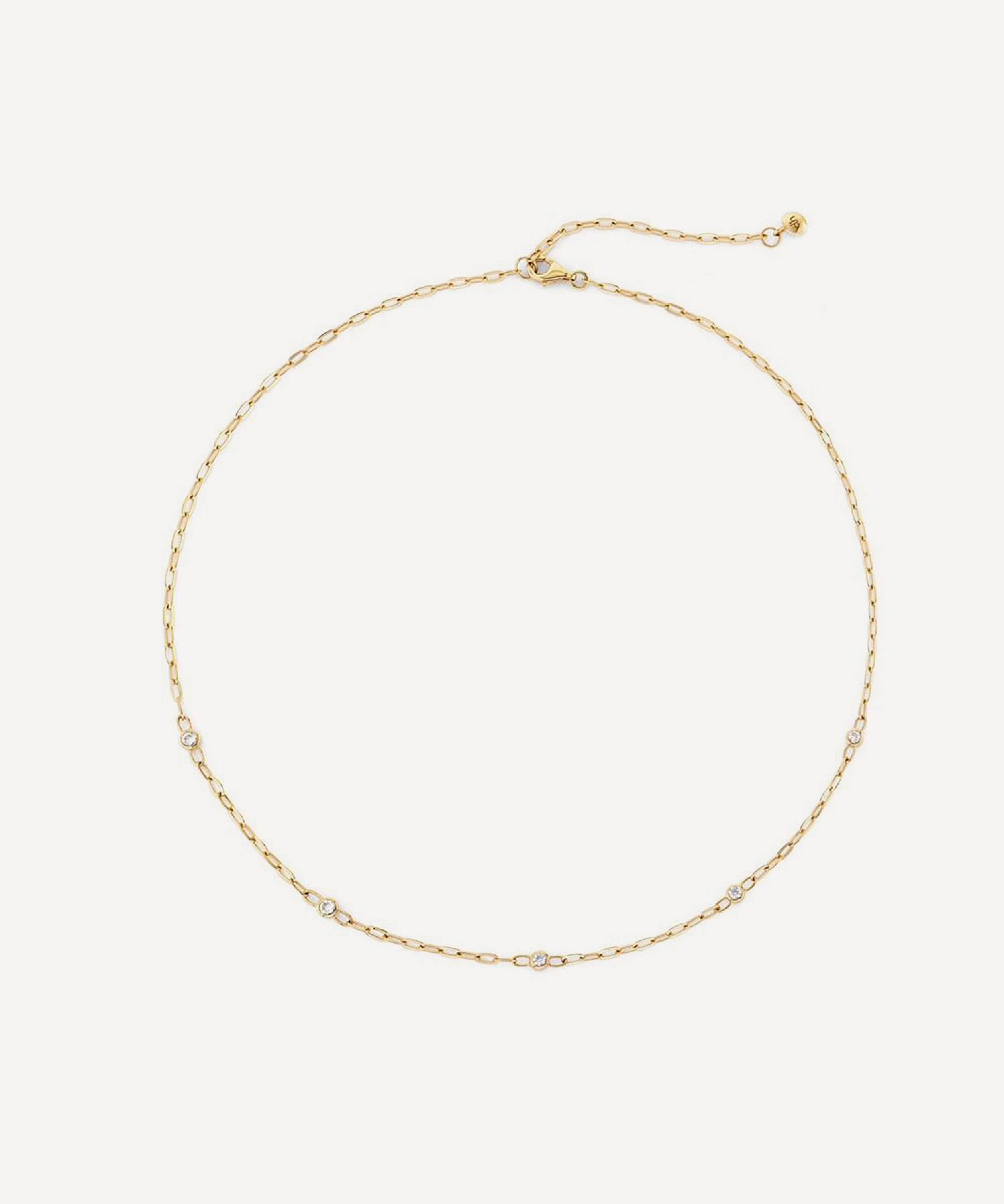 Dinny Hall - 18ct Gold-Plated Vermeil Silver Sapphire Paperclip Chain Necklace image number 2