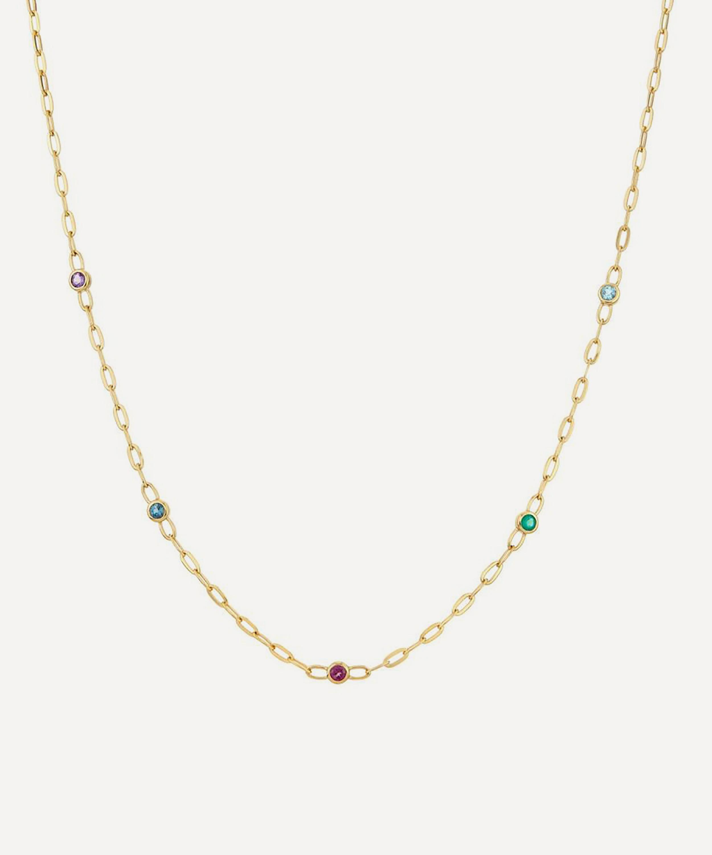 Dinny Hall - 18ct Gold-Plated Vermeil Silver Rainbow Gemstone Chain Necklace image number 0