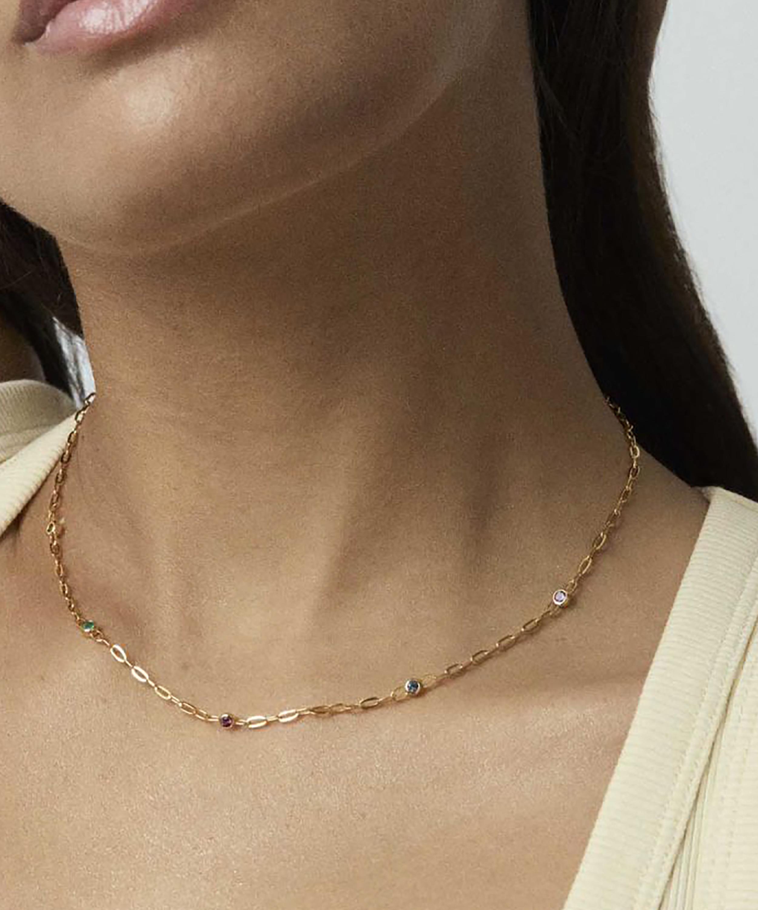 Dinny Hall - 18ct Gold-Plated Vermeil Silver Rainbow Gemstone Chain Necklace image number 1