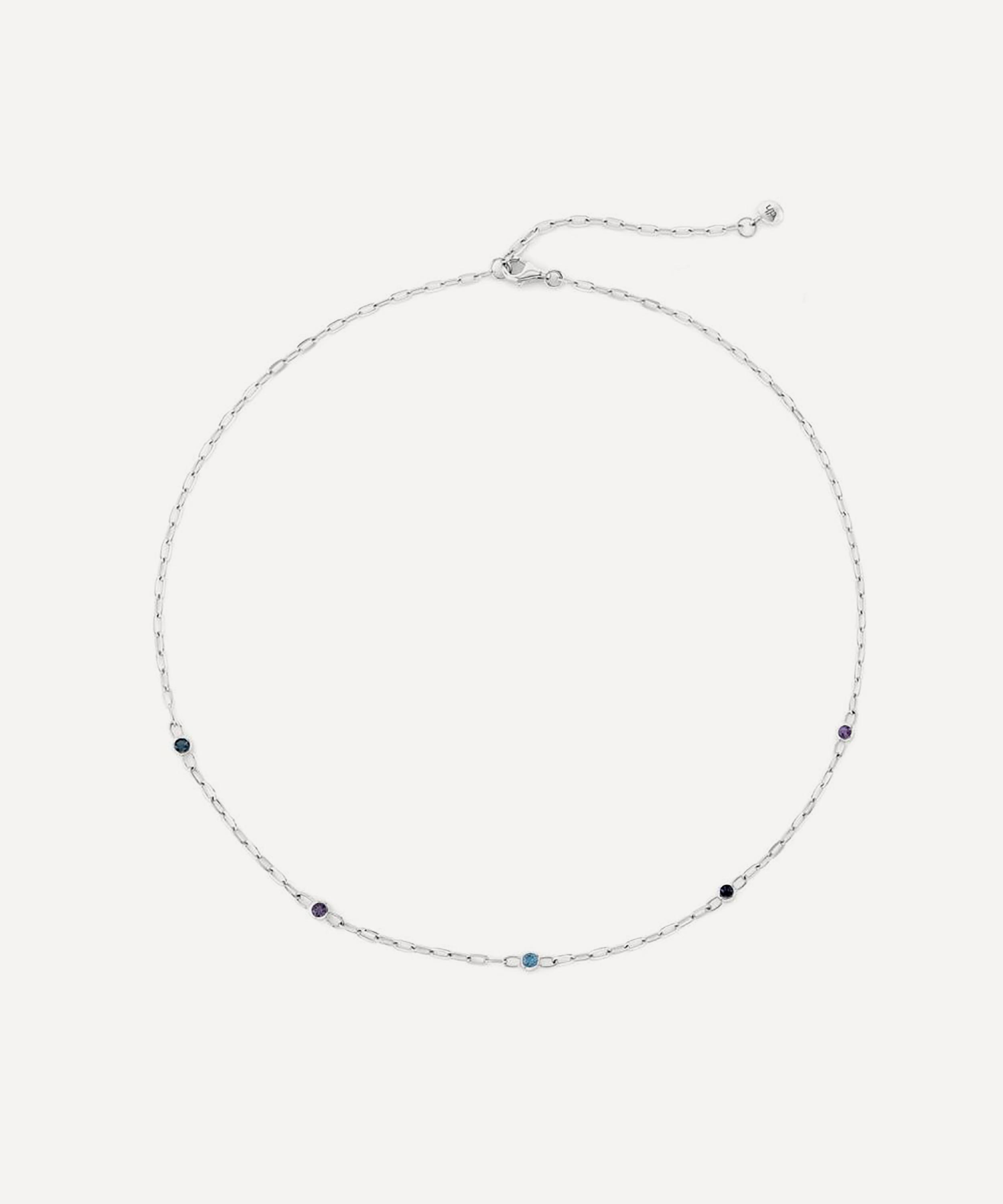 Dinny Hall - Sterling Silver Coloured Gemstone Chain Necklace image number 2