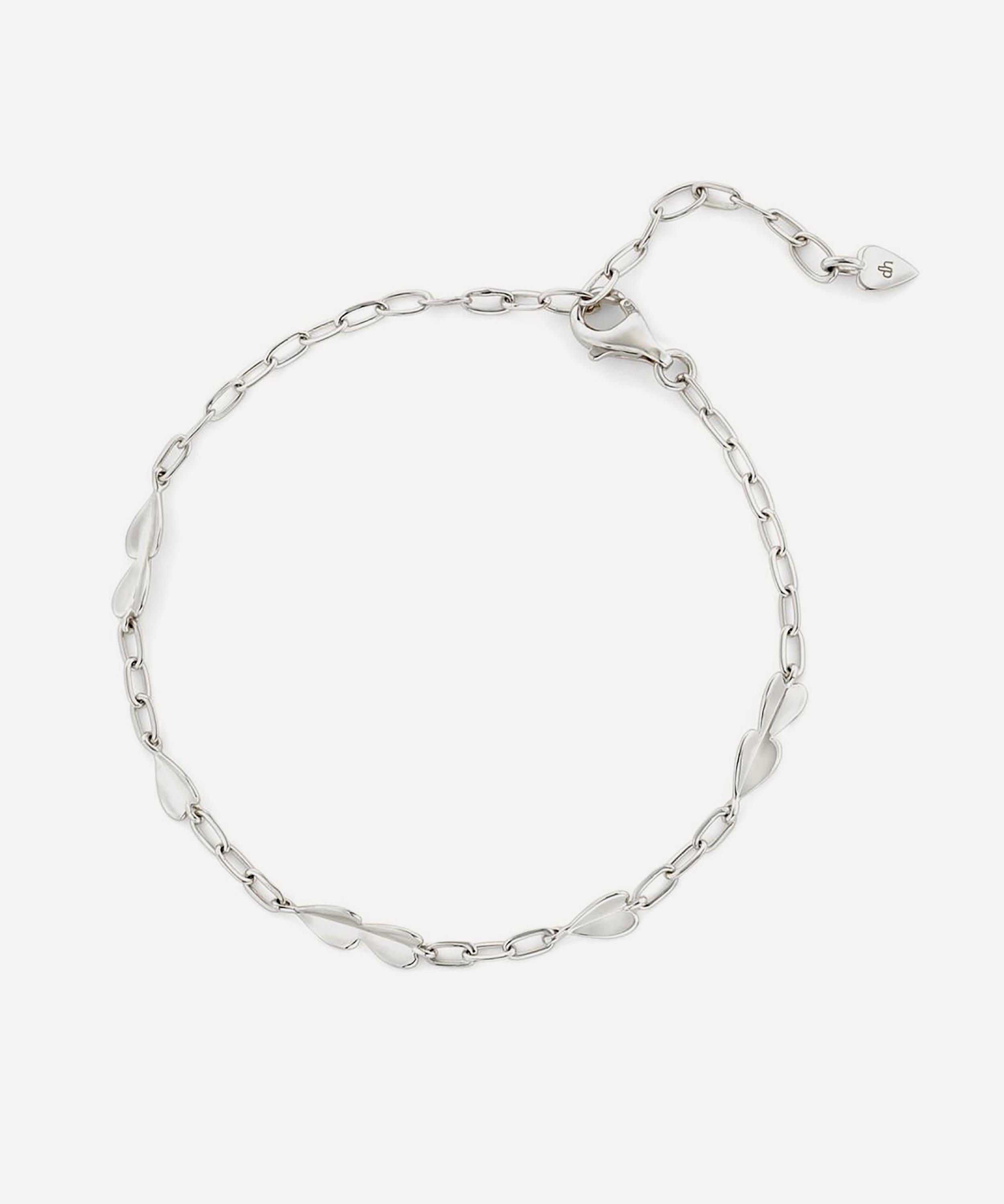 Dinny Hall - Sterling Silver Folded Heart Dainty Chain Bracelet