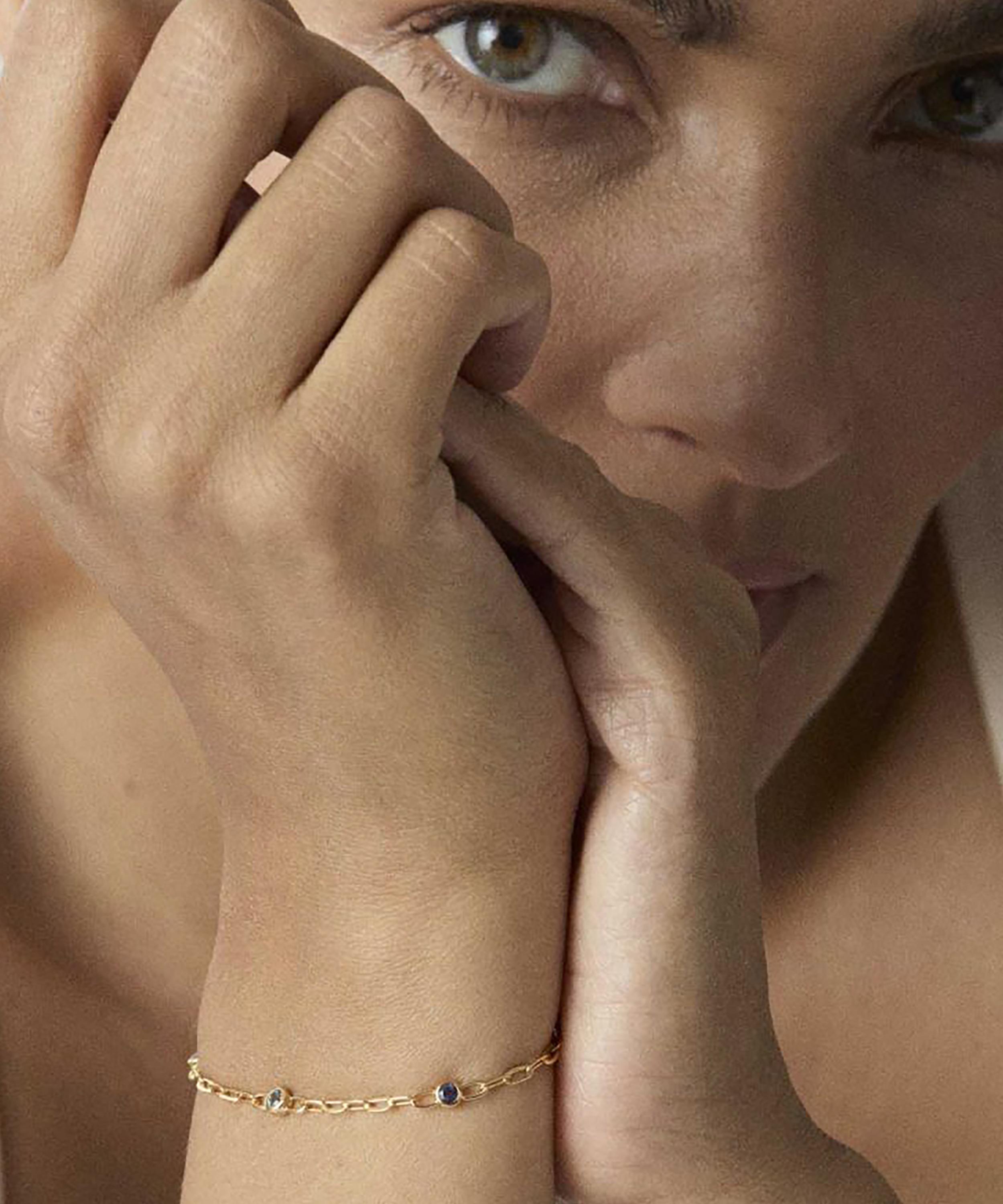 Dinny Hall - 18ct Gold-Plated Vermeil Silver Rainbow Gemstone Paperclip Chain Bracelet image number 1