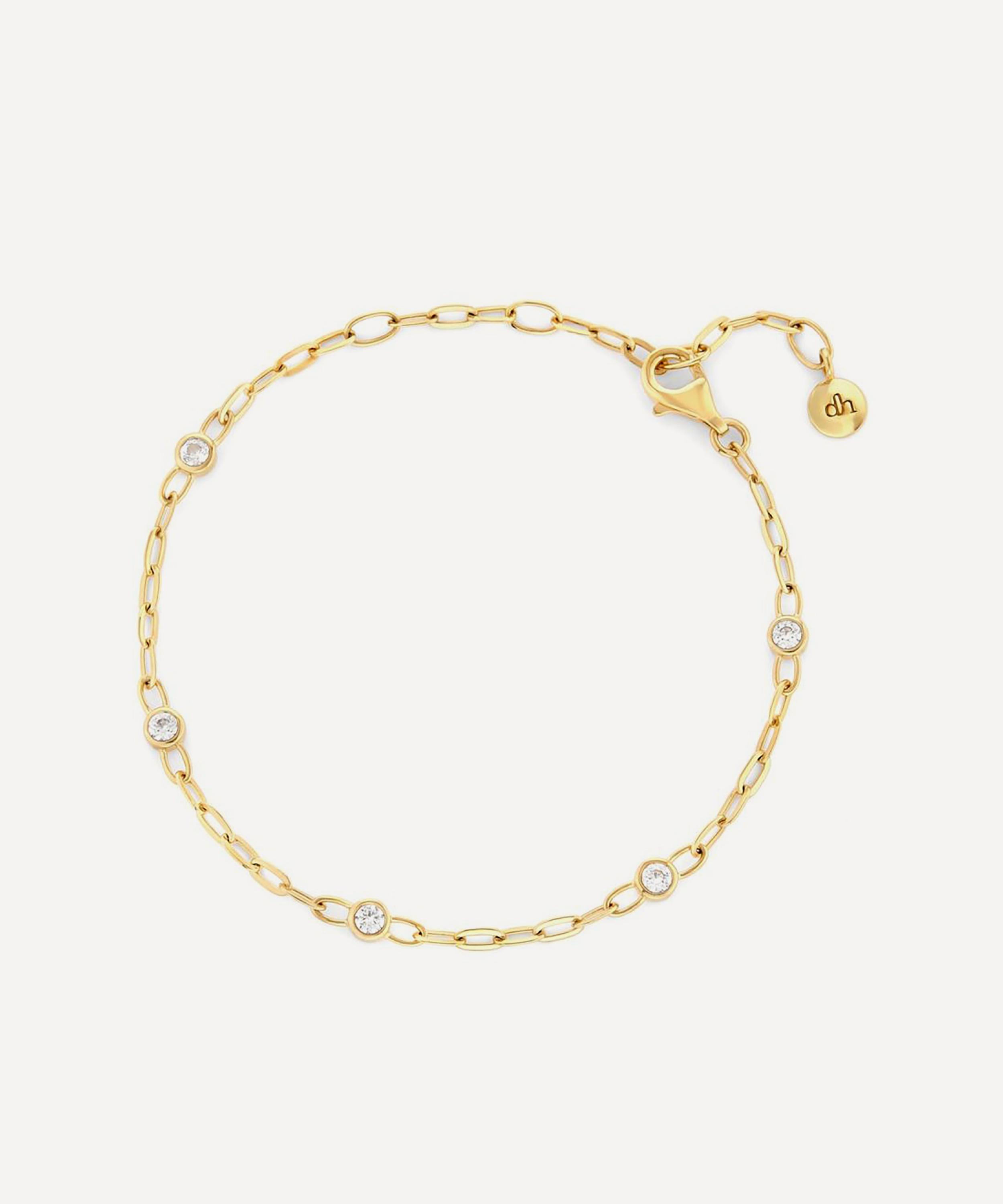Dinny Hall - 18ct Gold-Plated Vermeil Silver White Sapphire Paperclip Chain Bracelet