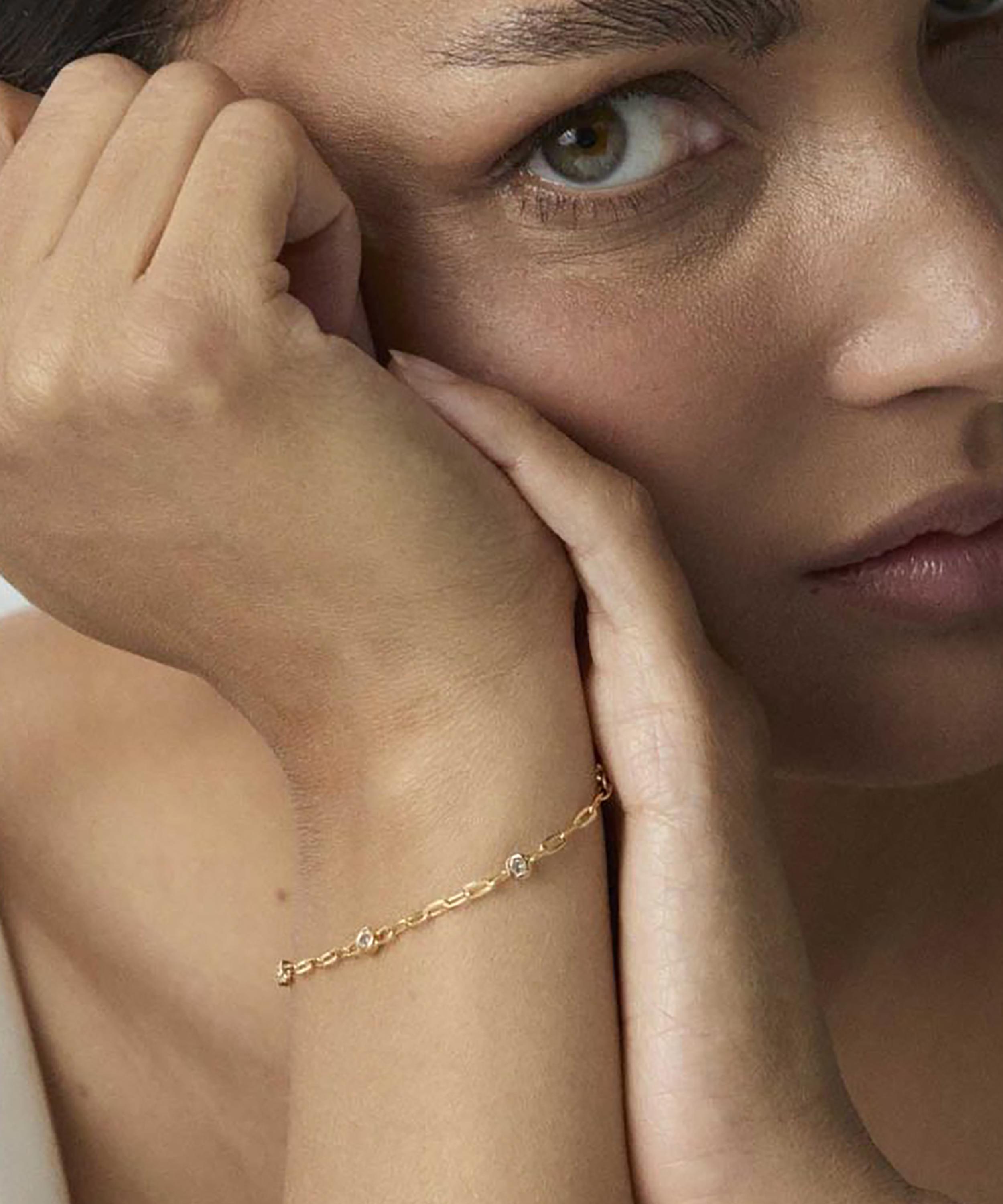 Dinny Hall - 18ct Gold-Plated Vermeil Silver White Sapphire Paperclip Chain Bracelet image number 1