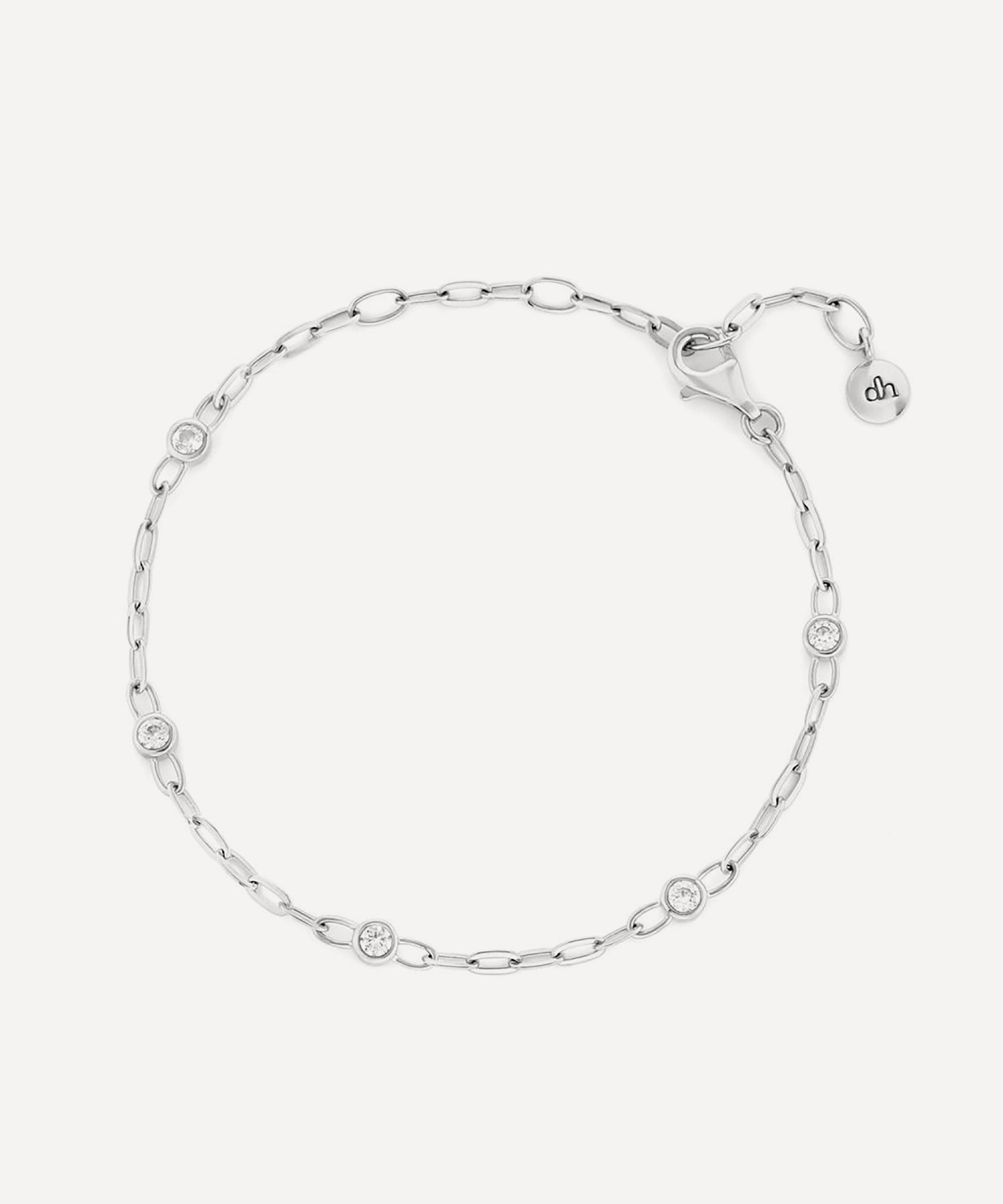 Dinny Hall - Sterling Silver White Sapphire Paperclip Chain Bracelet