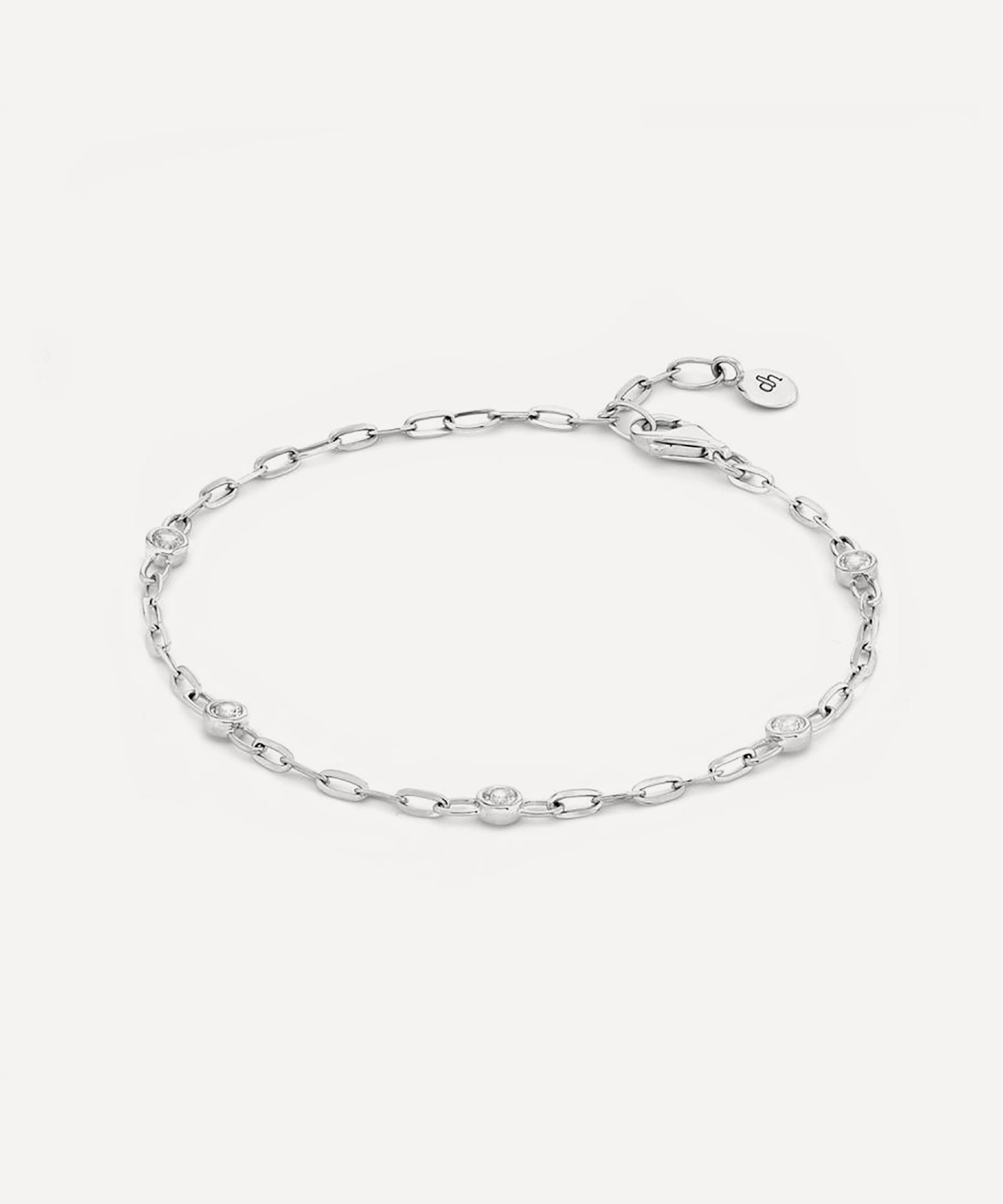 Dinny Hall - Sterling Silver White Sapphire Paperclip Chain Bracelet image number 1