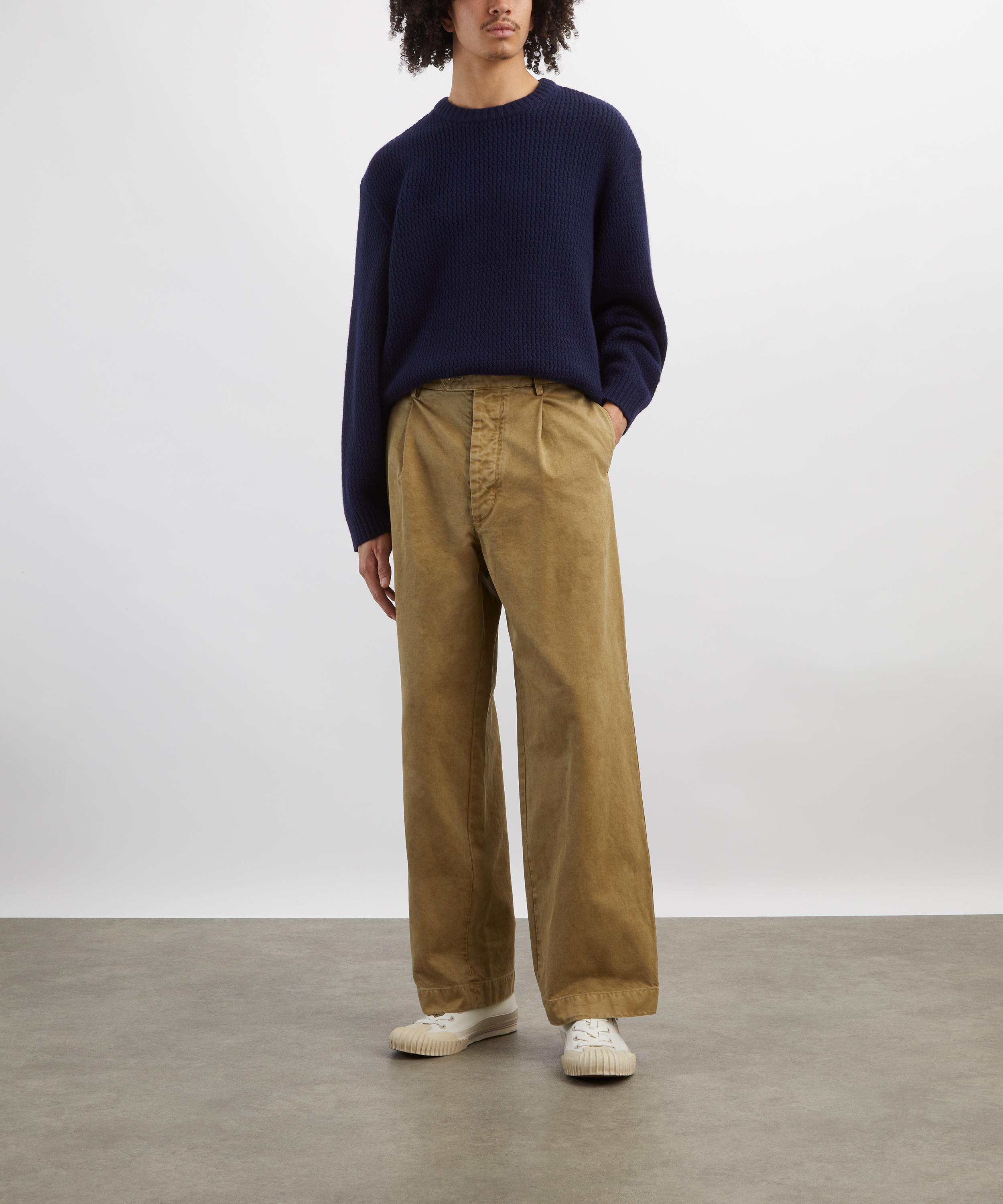 YMC - Navy Flint Lambswool-Blend Jumper image number 1