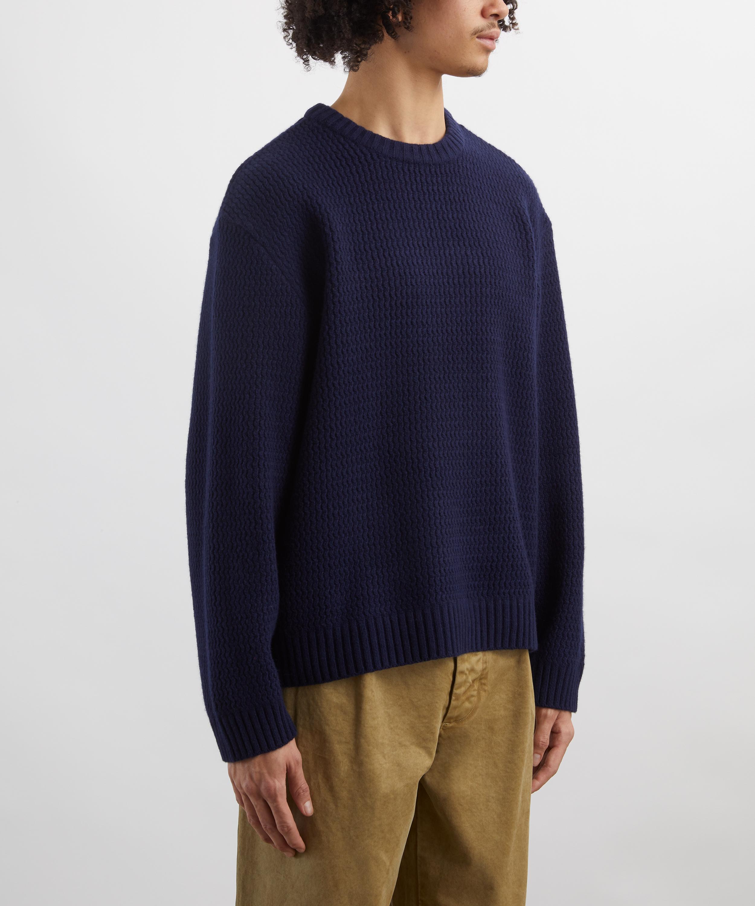 YMC - Navy Flint Lambswool-Blend Jumper image number 2