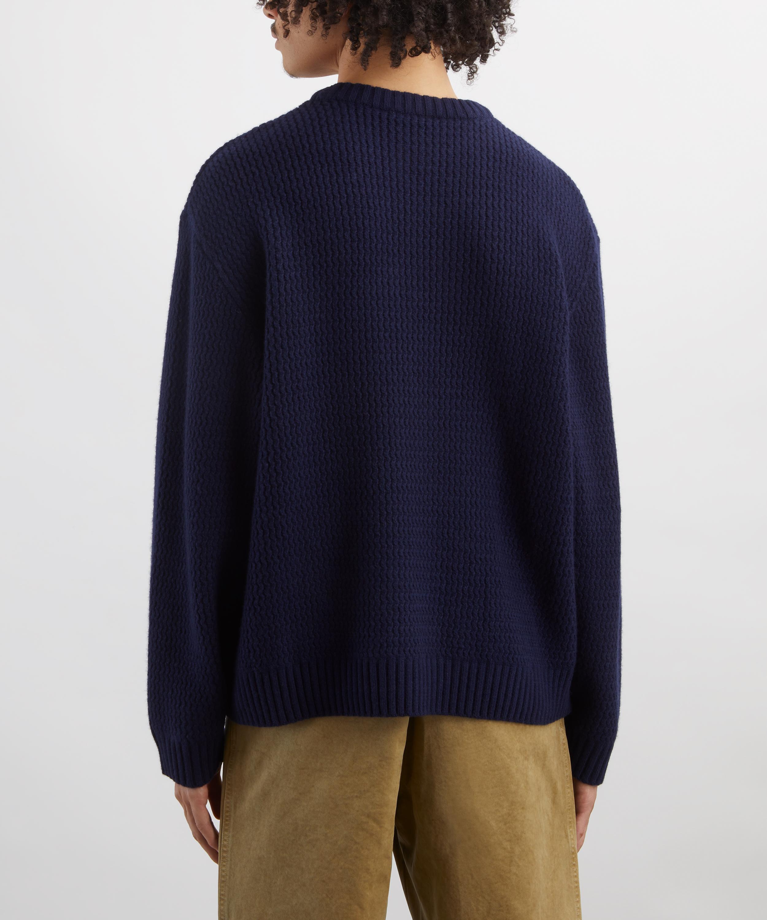 YMC - Navy Flint Lambswool-Blend Jumper image number 3