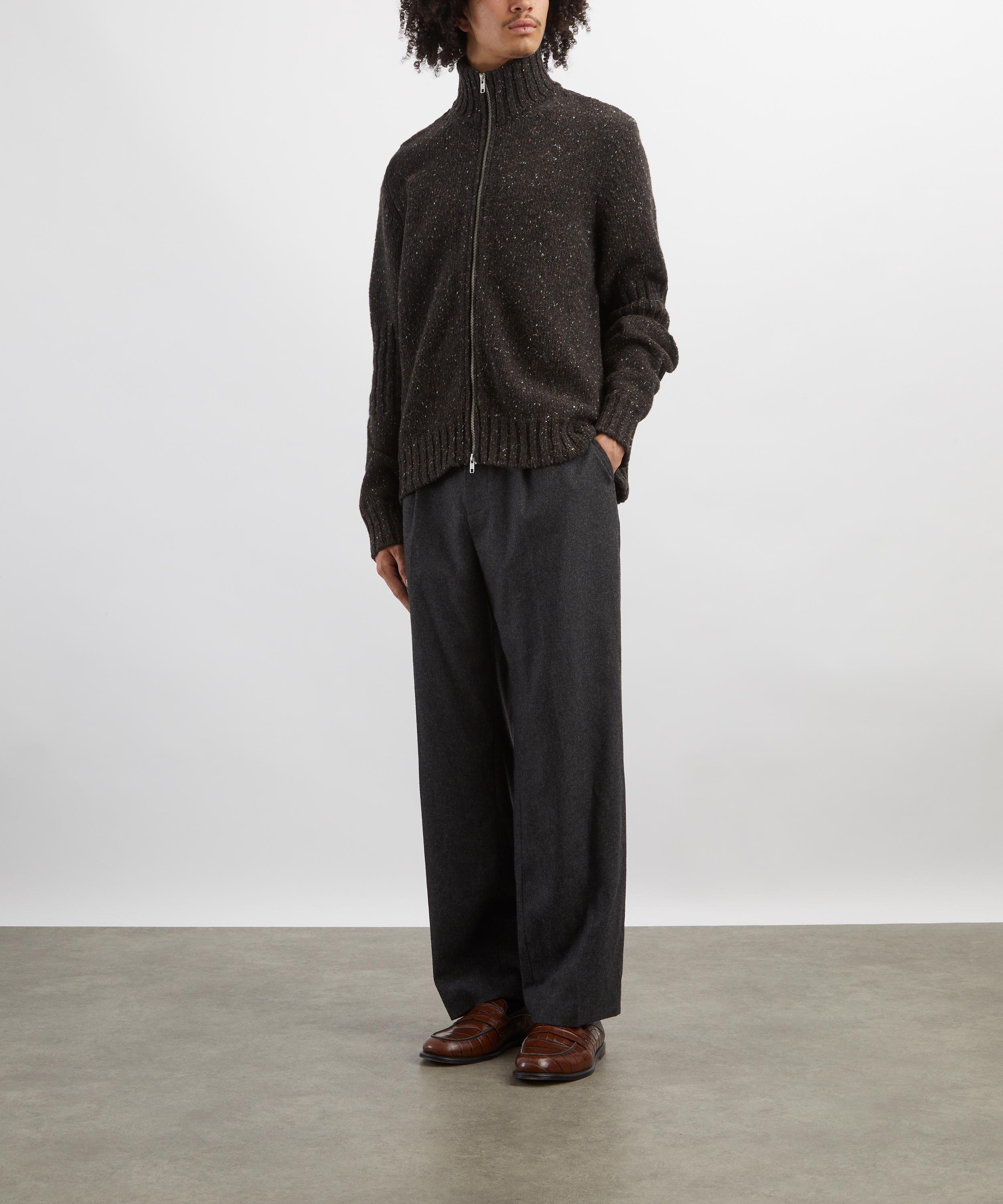 YMC - Brown Nova Knitted Zip-Up Cardigan image number 1