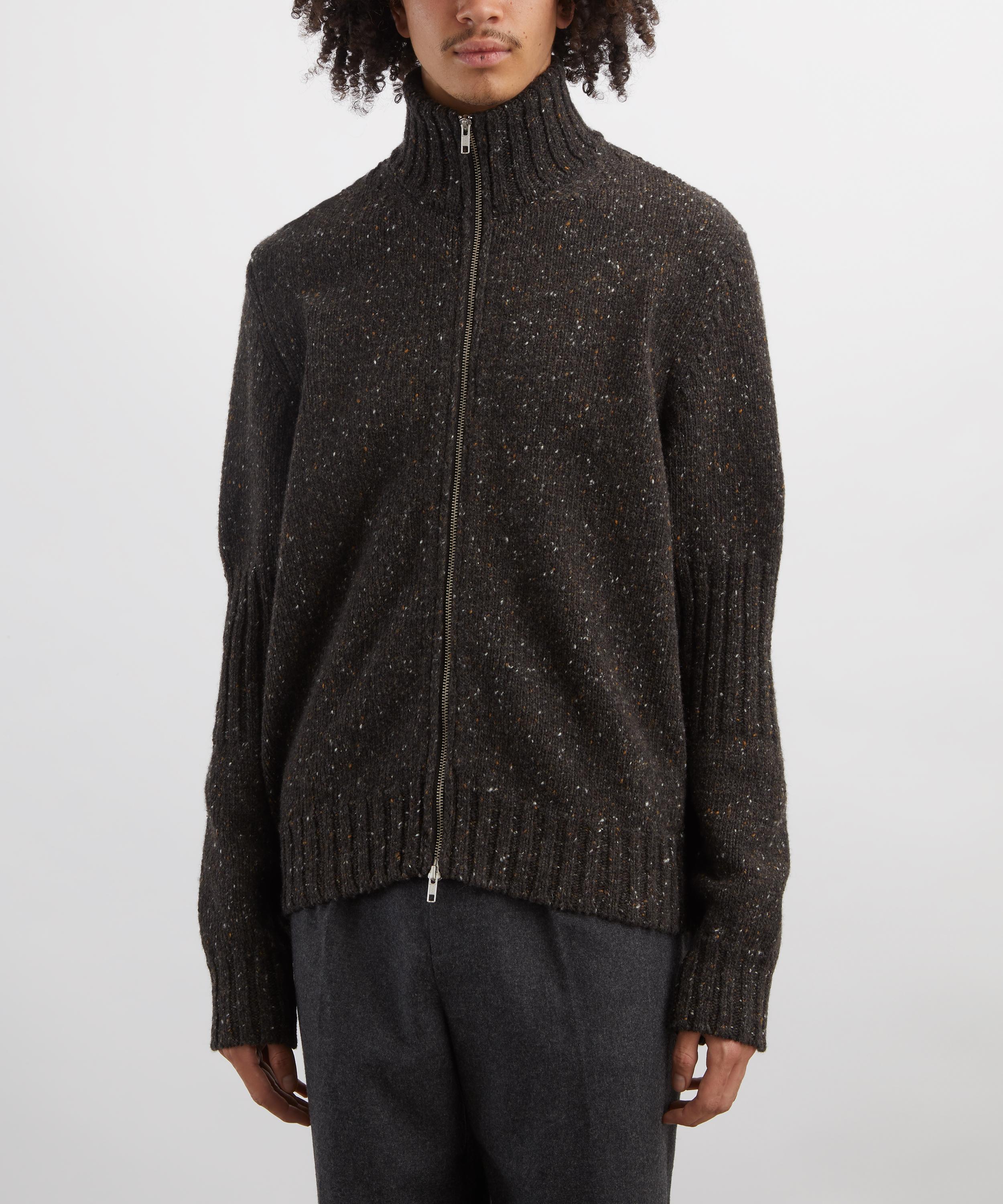 YMC - Brown Nova Knitted Zip-Up Cardigan image number 2
