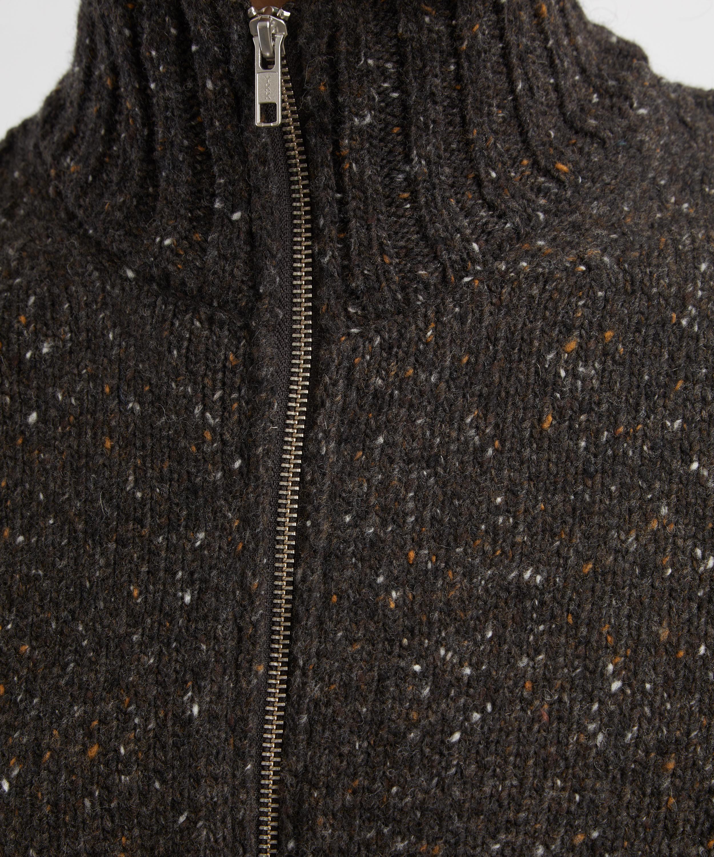 YMC - Brown Nova Knitted Zip-Up Cardigan image number 4