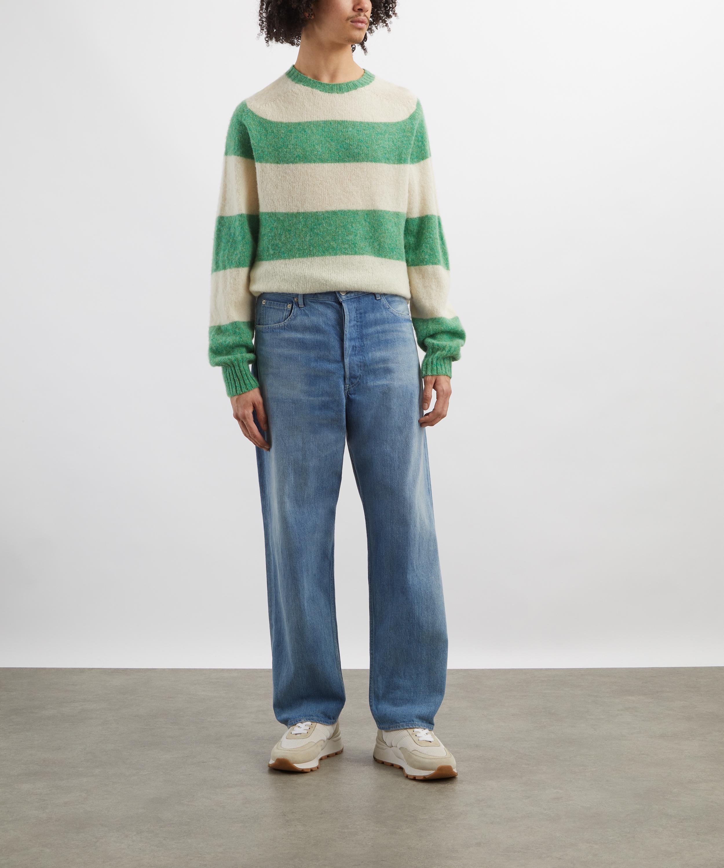 YMC - Suedehead Green Stripe Lambswool Jumper image number 1