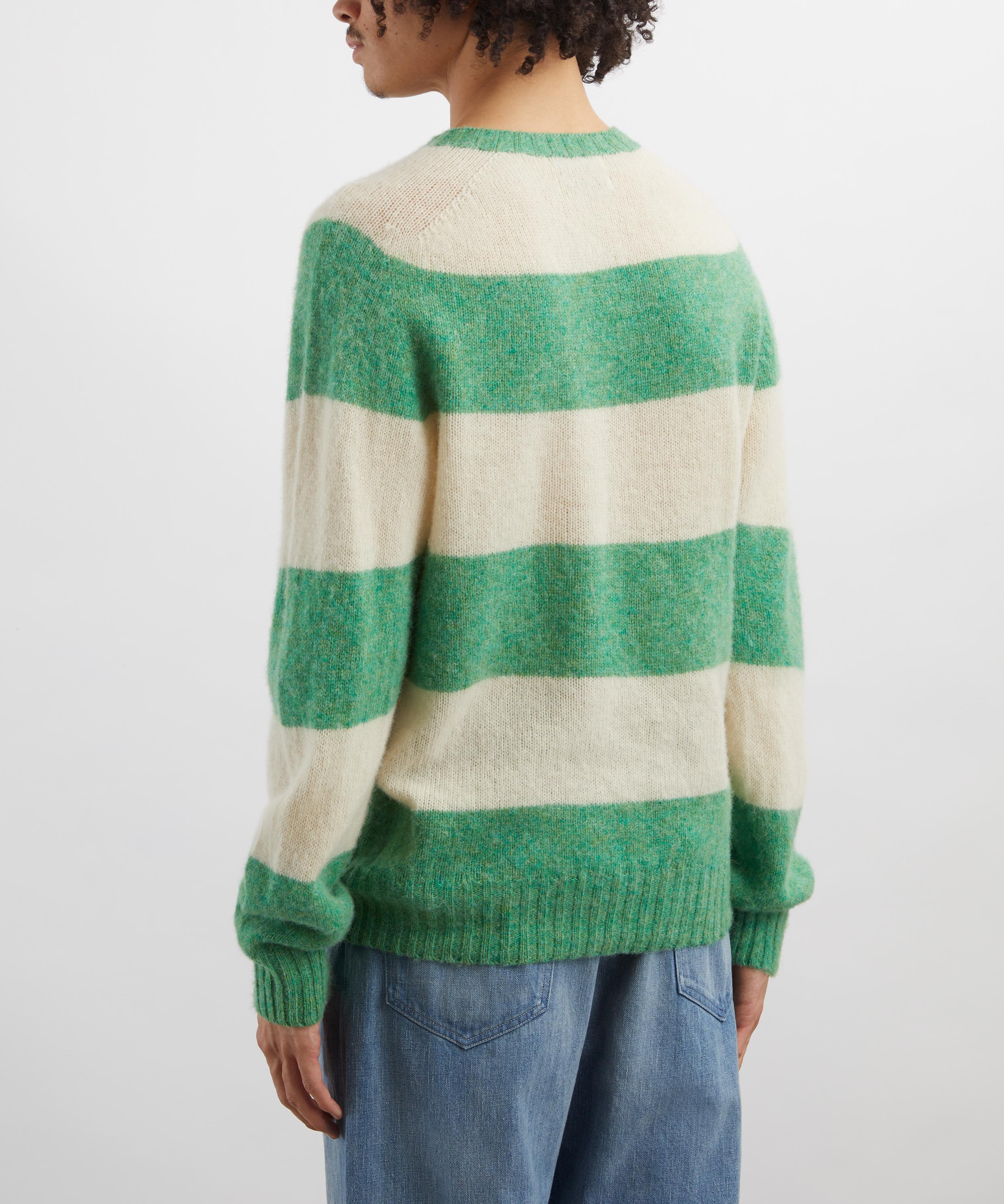 YMC - Suedehead Green Stripe Lambswool Jumper image number 3