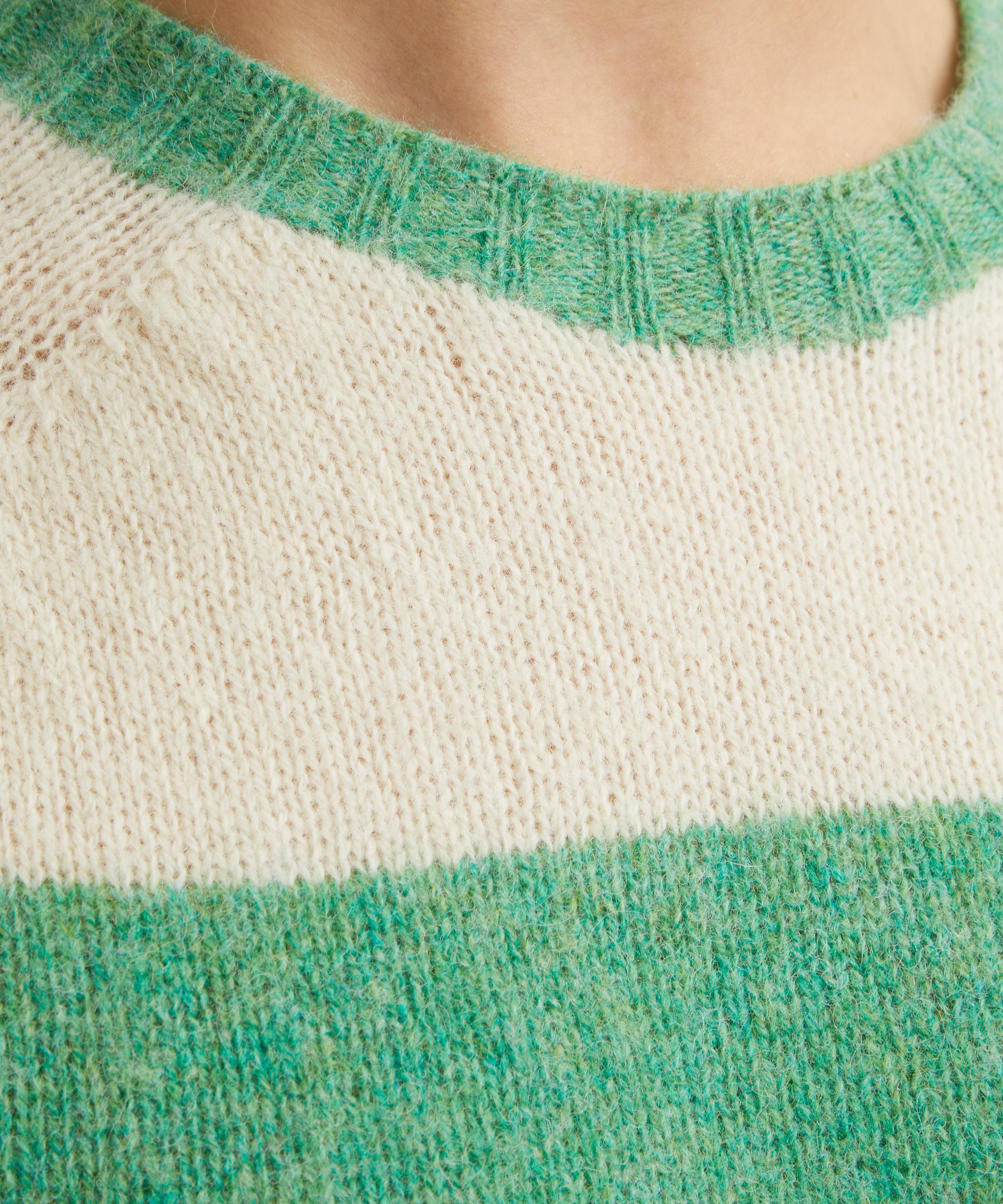 YMC - Suedehead Green Stripe Lambswool Jumper image number 4