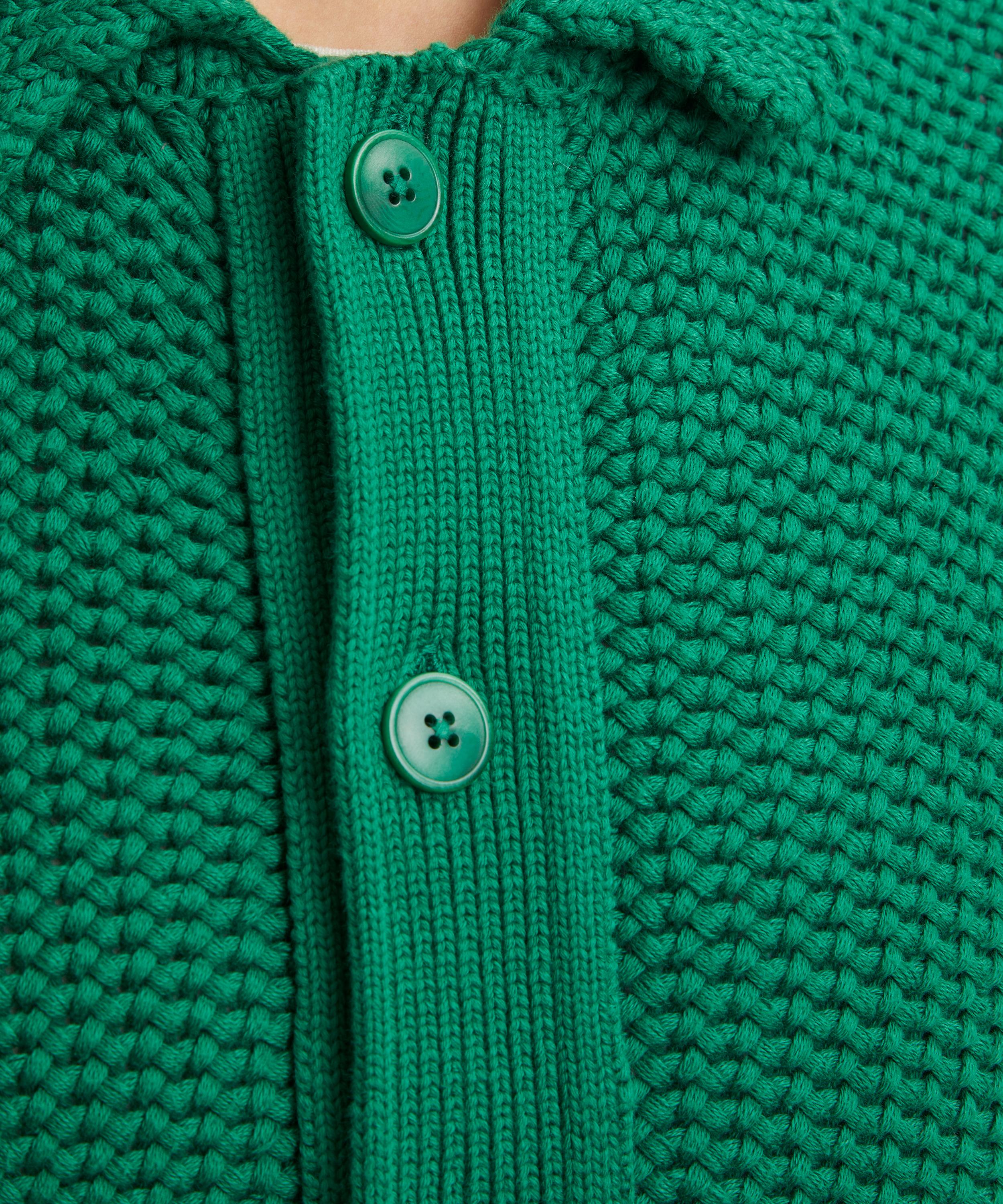 YMC - Green Baker Knitted Collared Cardigan image number 4