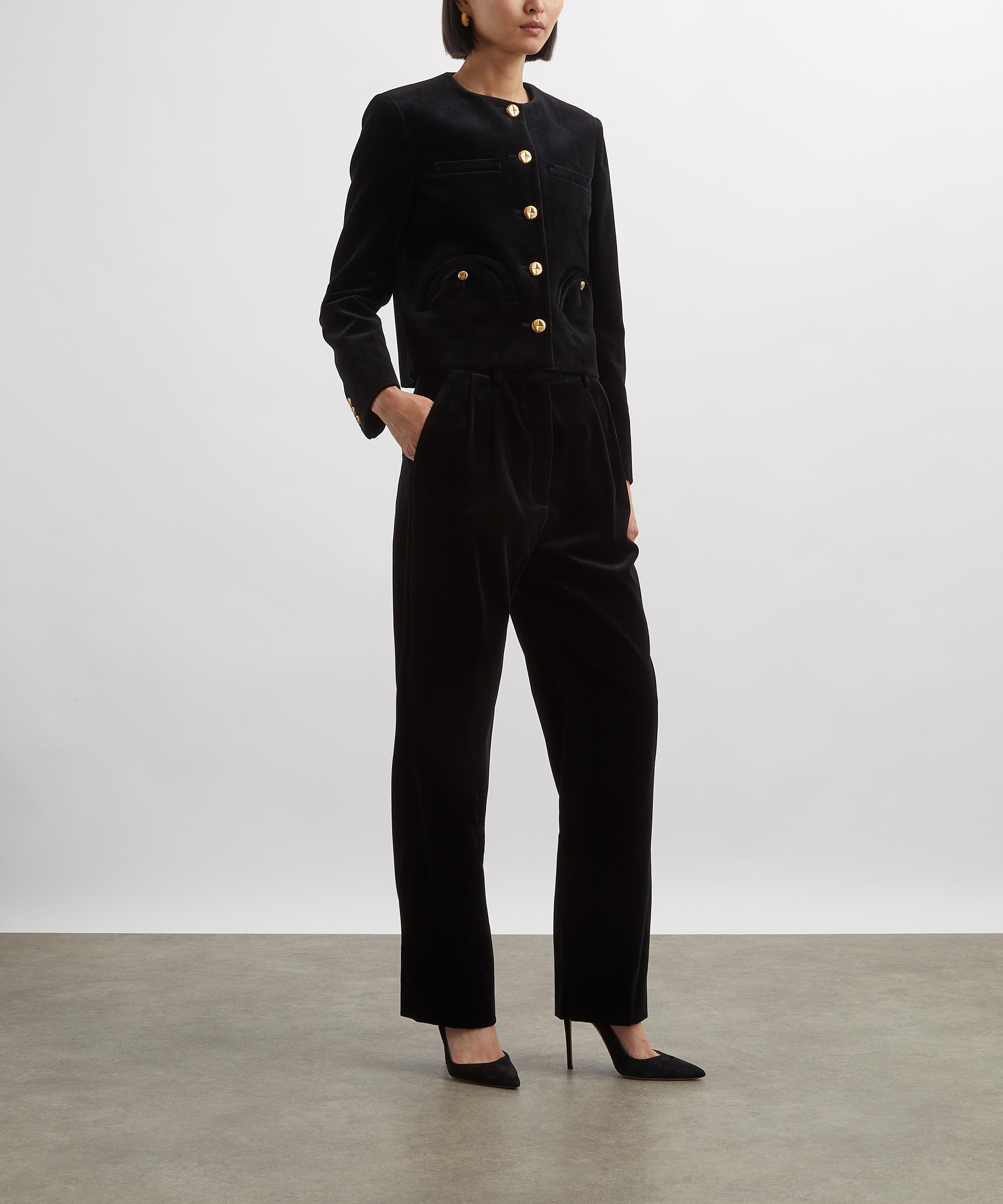 BLAZÉ Milano - Jealousy Fox Black Velvet Trousers image number 1