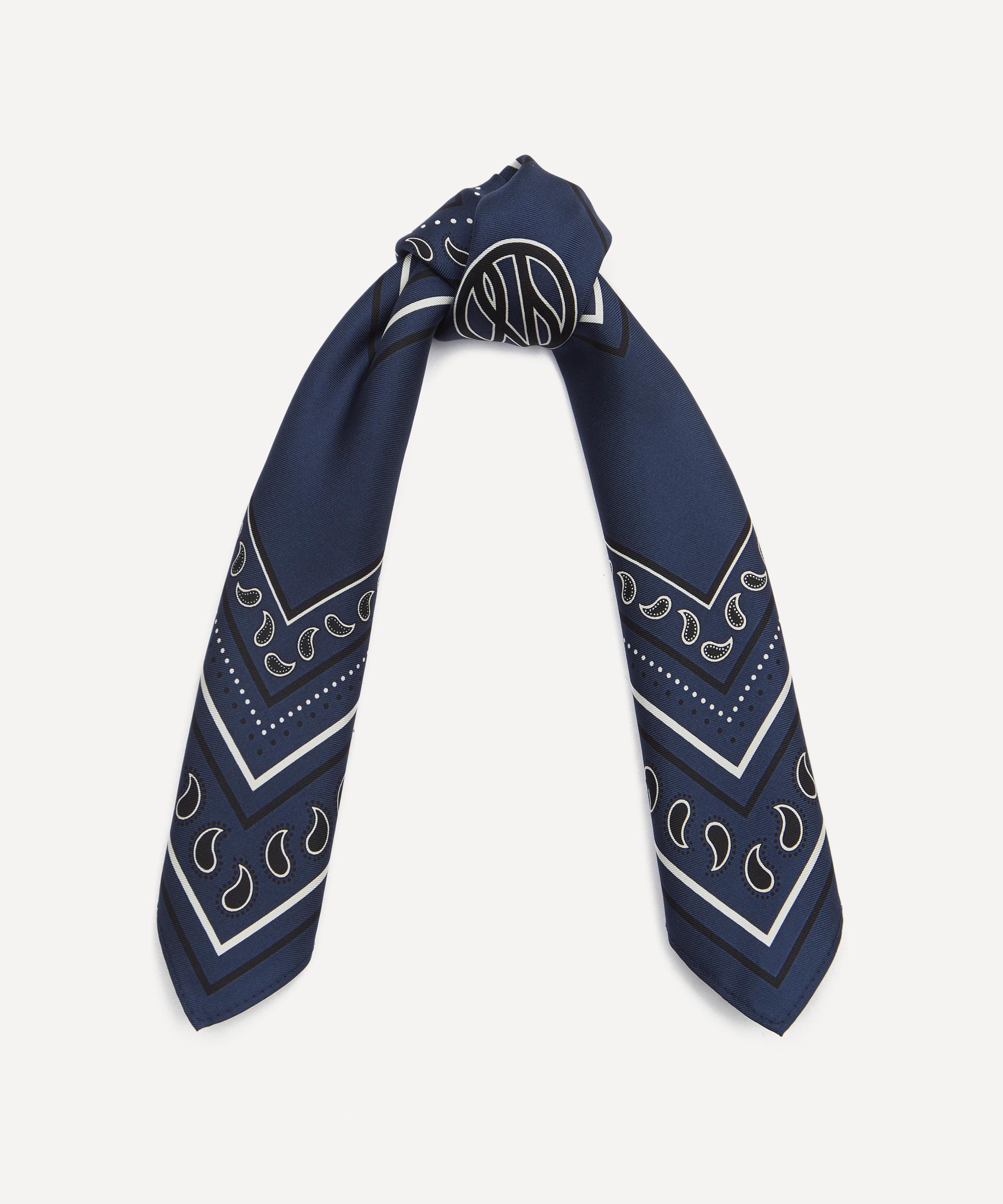 Lescarf - Paisley Navy Silk Scarf