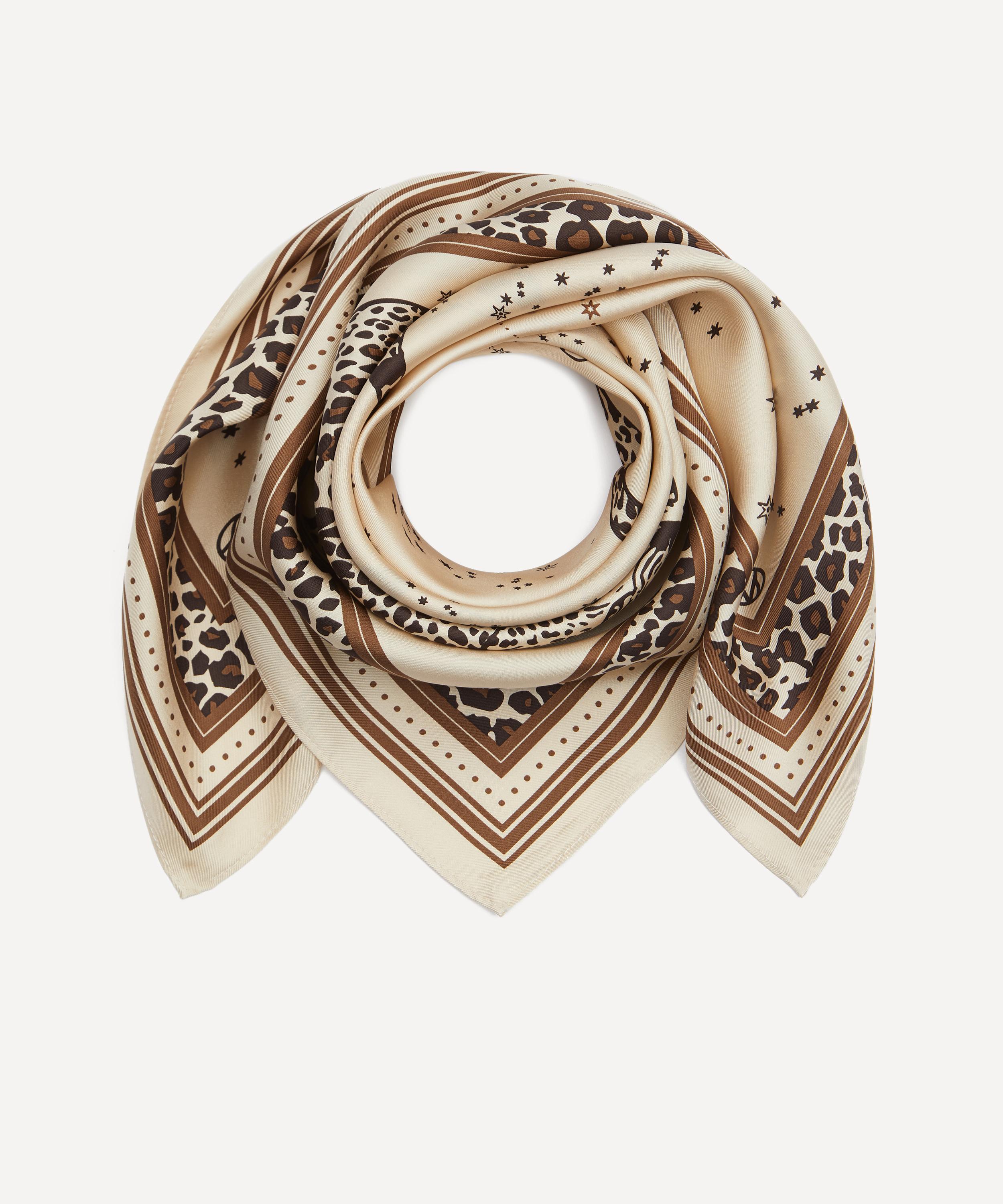 Lescarf - Gemini Print Sand 65x65 Silk Scarf