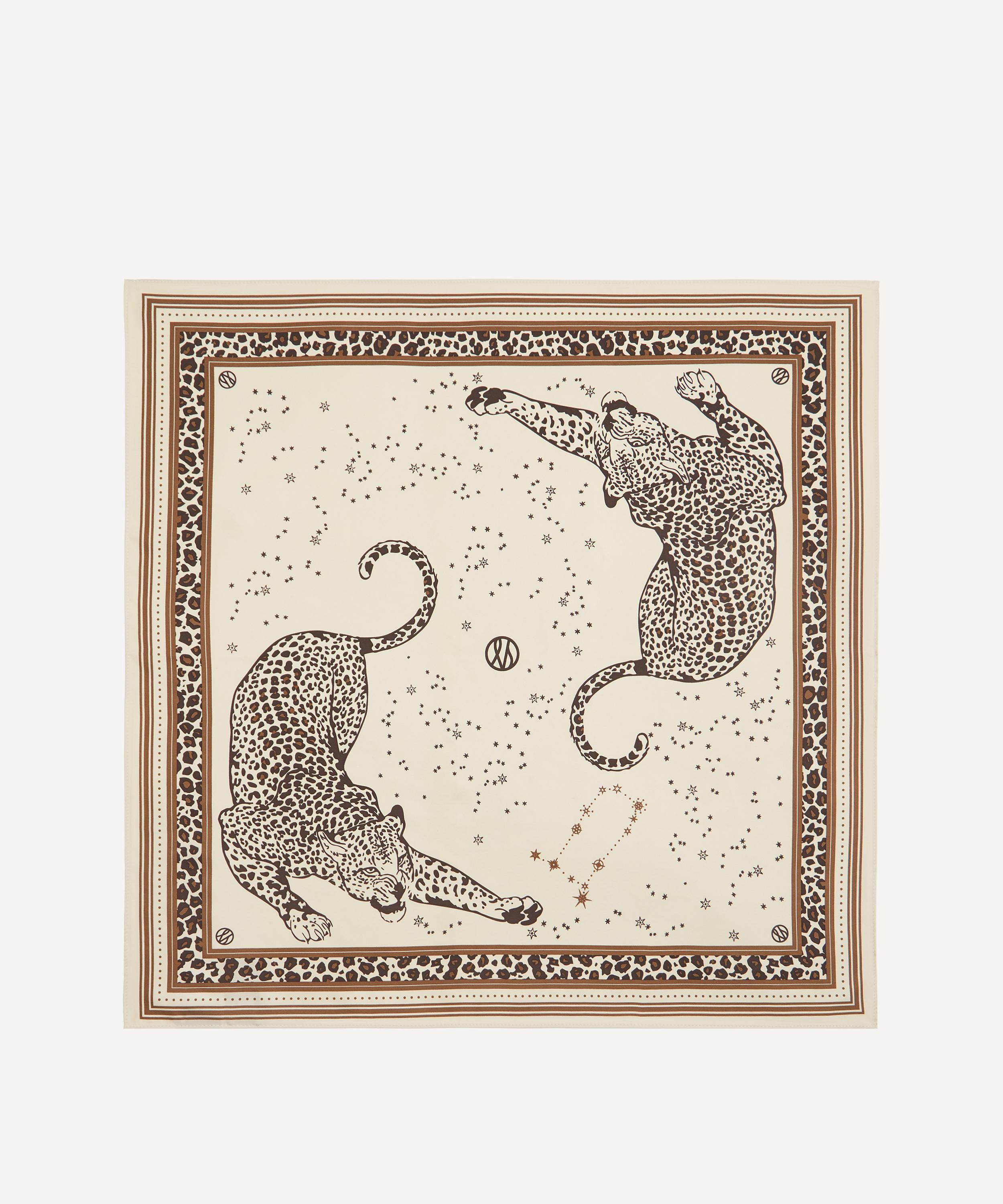 Lescarf - Gemini Print Sand 65x65 Silk Scarf image number 1