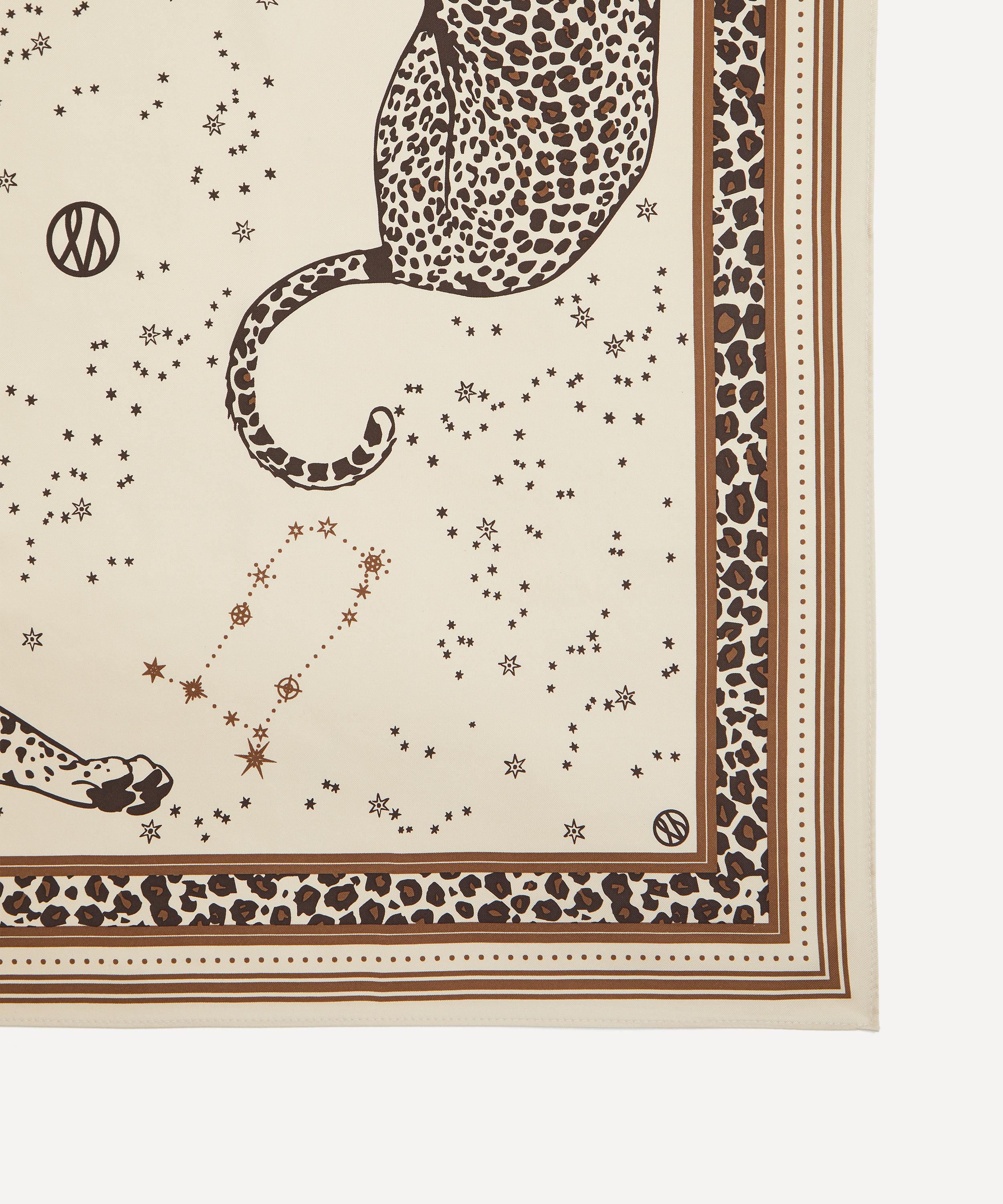 Lescarf - Gemini Print Sand 65x65 Silk Scarf image number 2