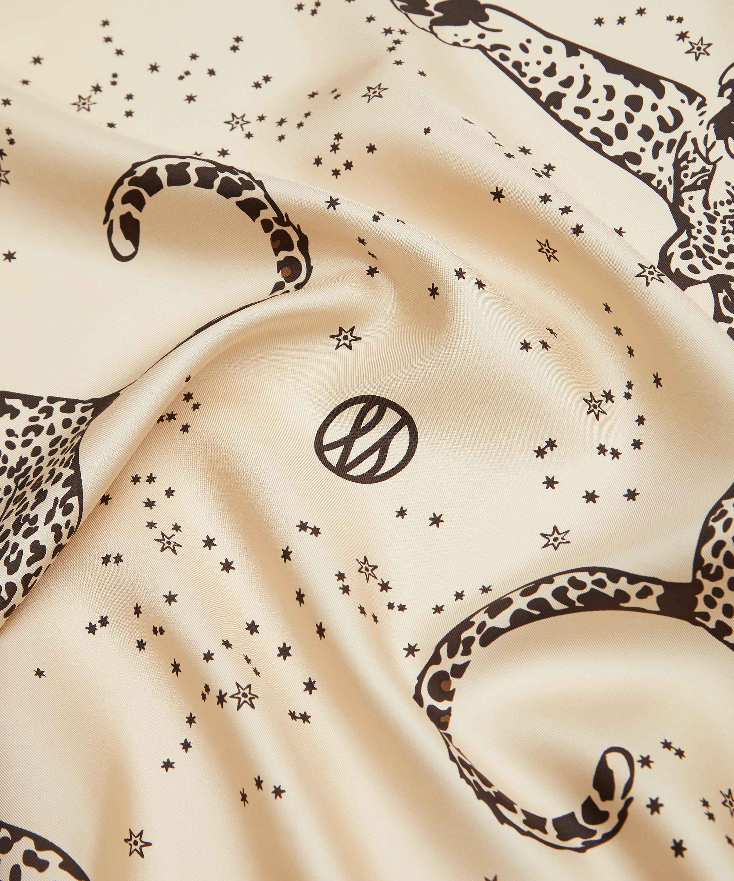 Lescarf - Gemini Print Sand 65x65 Silk Scarf image number 3