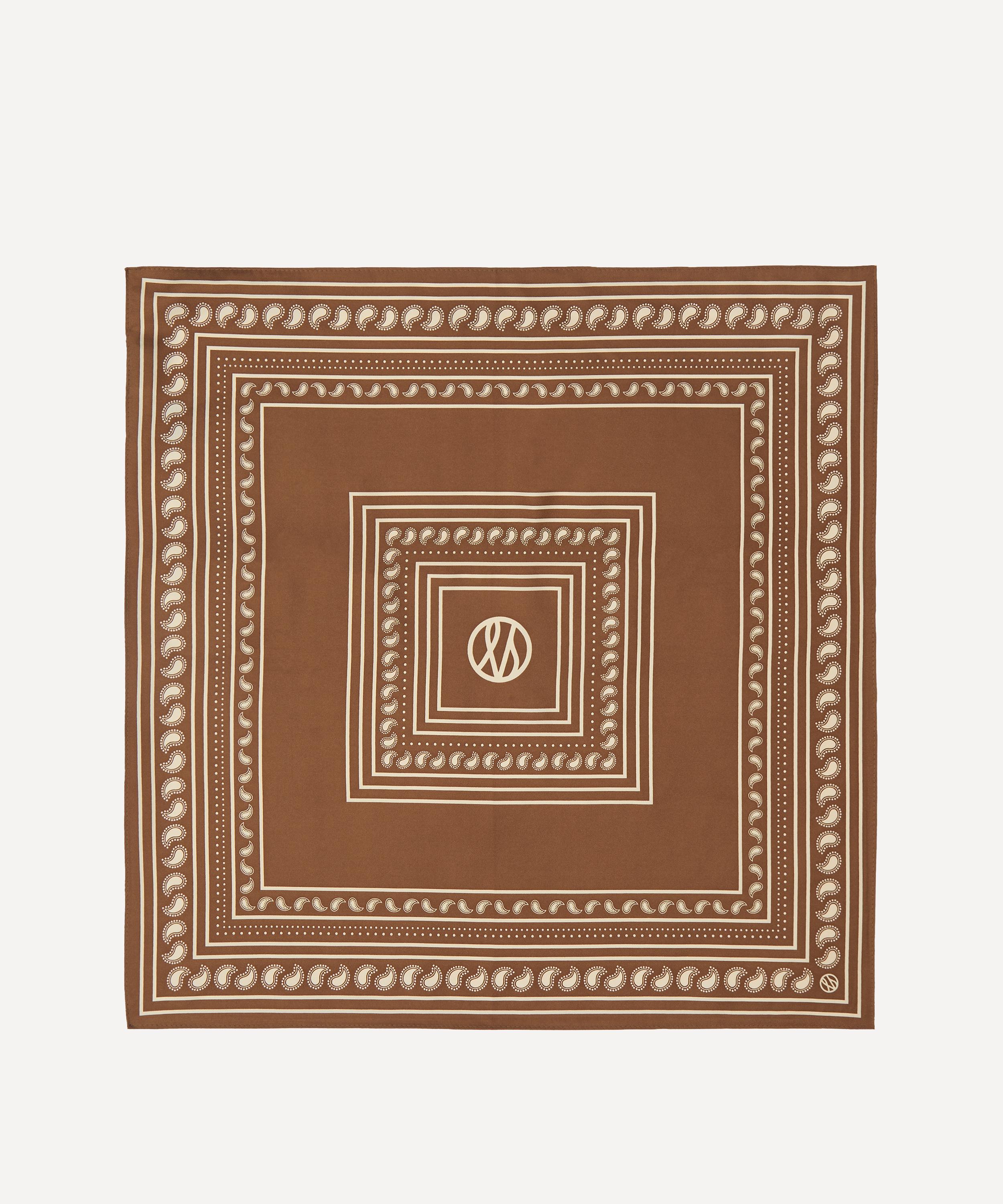 Lescarf - Paisley Mocha Mousse Silk Scarf image number 1