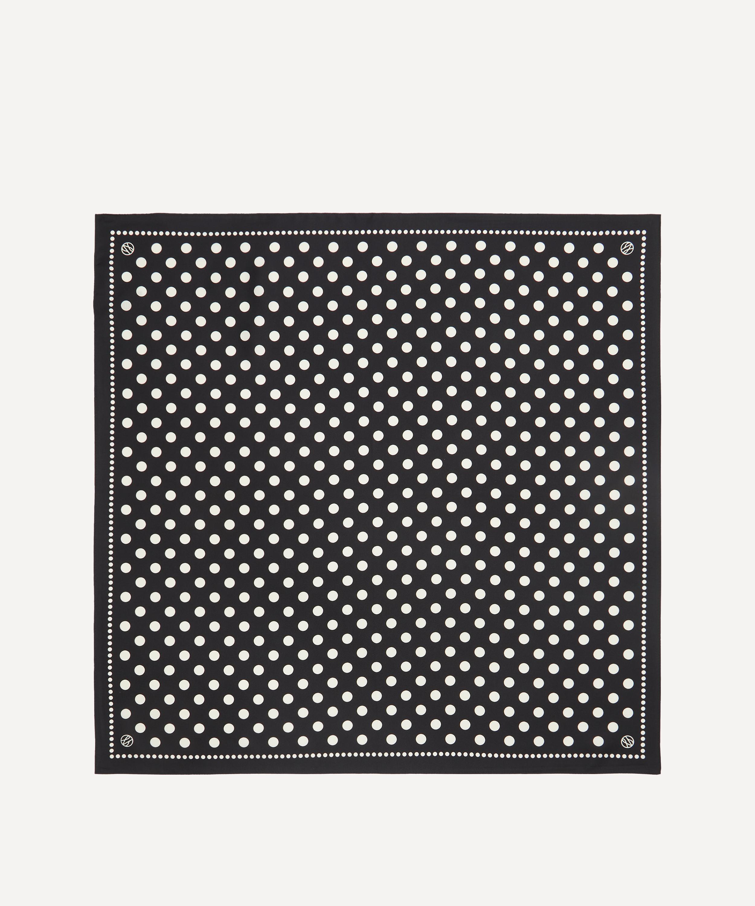 Lescarf - Polkadot Print Black 65x65 Silk Scarf image number 1