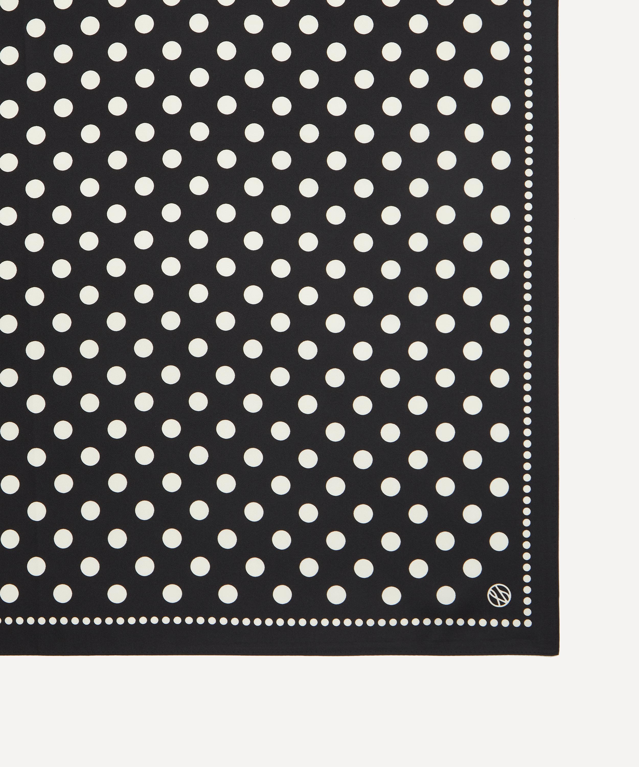 Lescarf - Polkadot Print Black 65x65 Silk Scarf image number 2