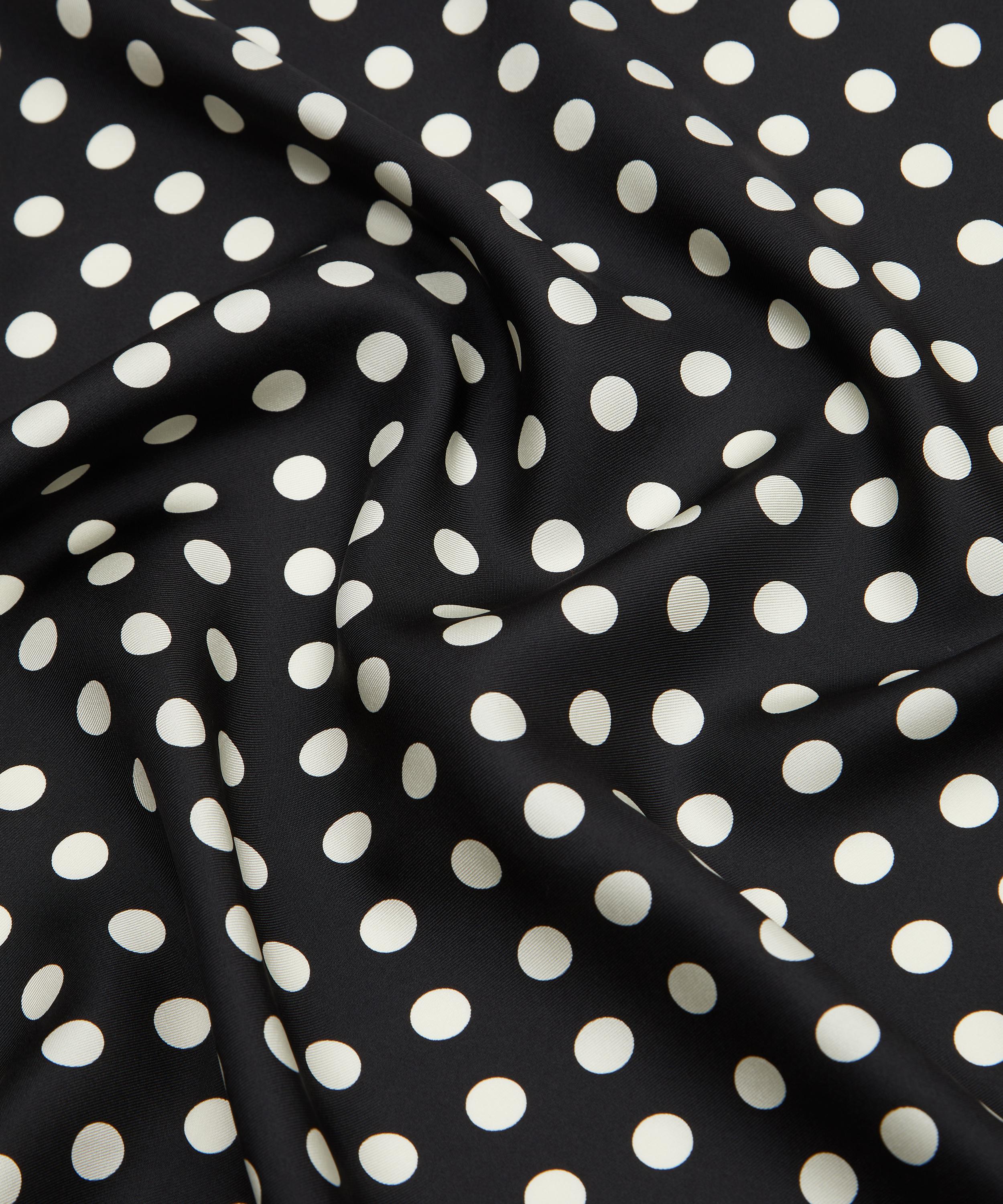 Lescarf - Polkadot Print Black 65x65 Silk Scarf image number 3