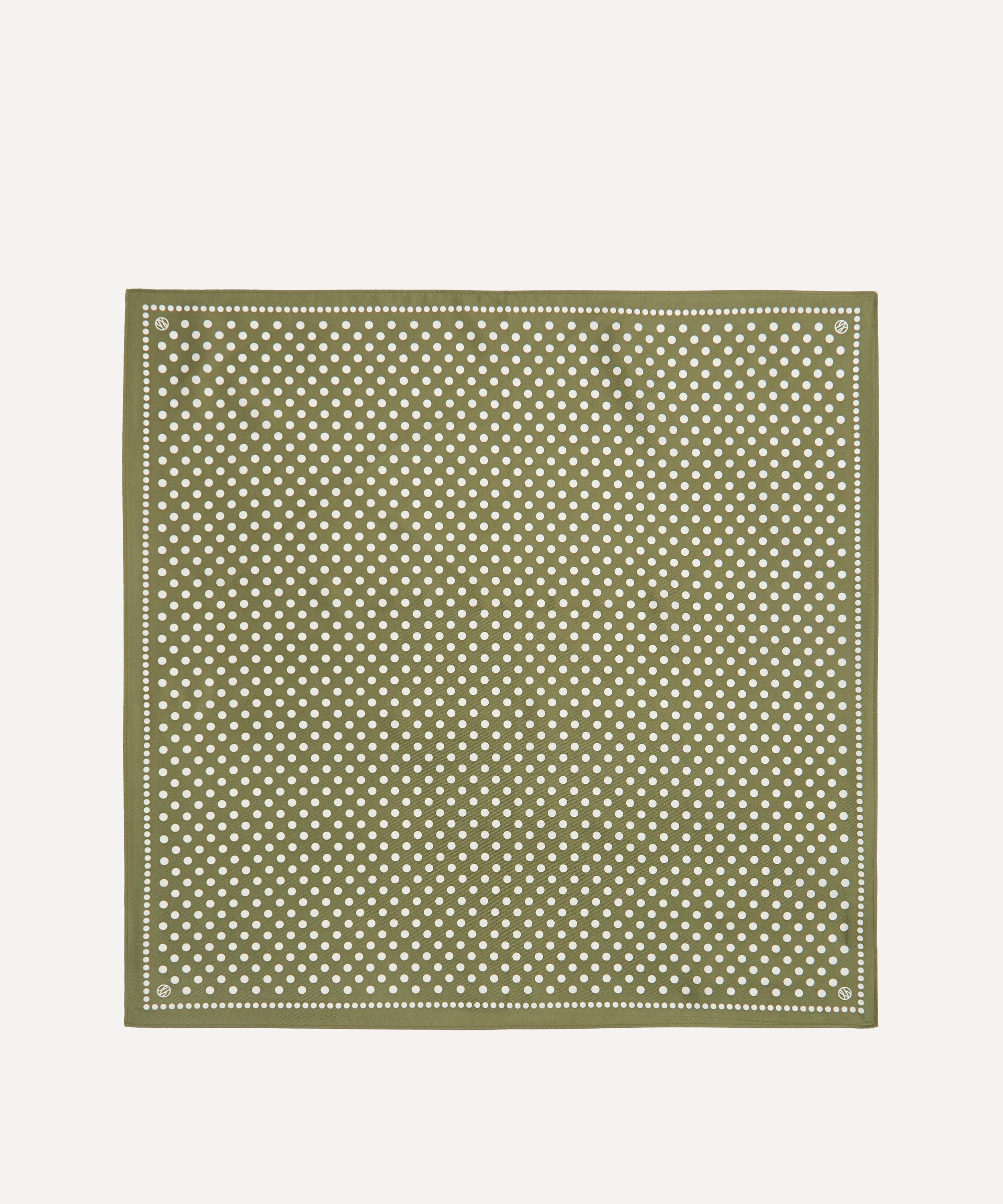 Lescarf - Polkadot Print Green Silk Scarf image number 1