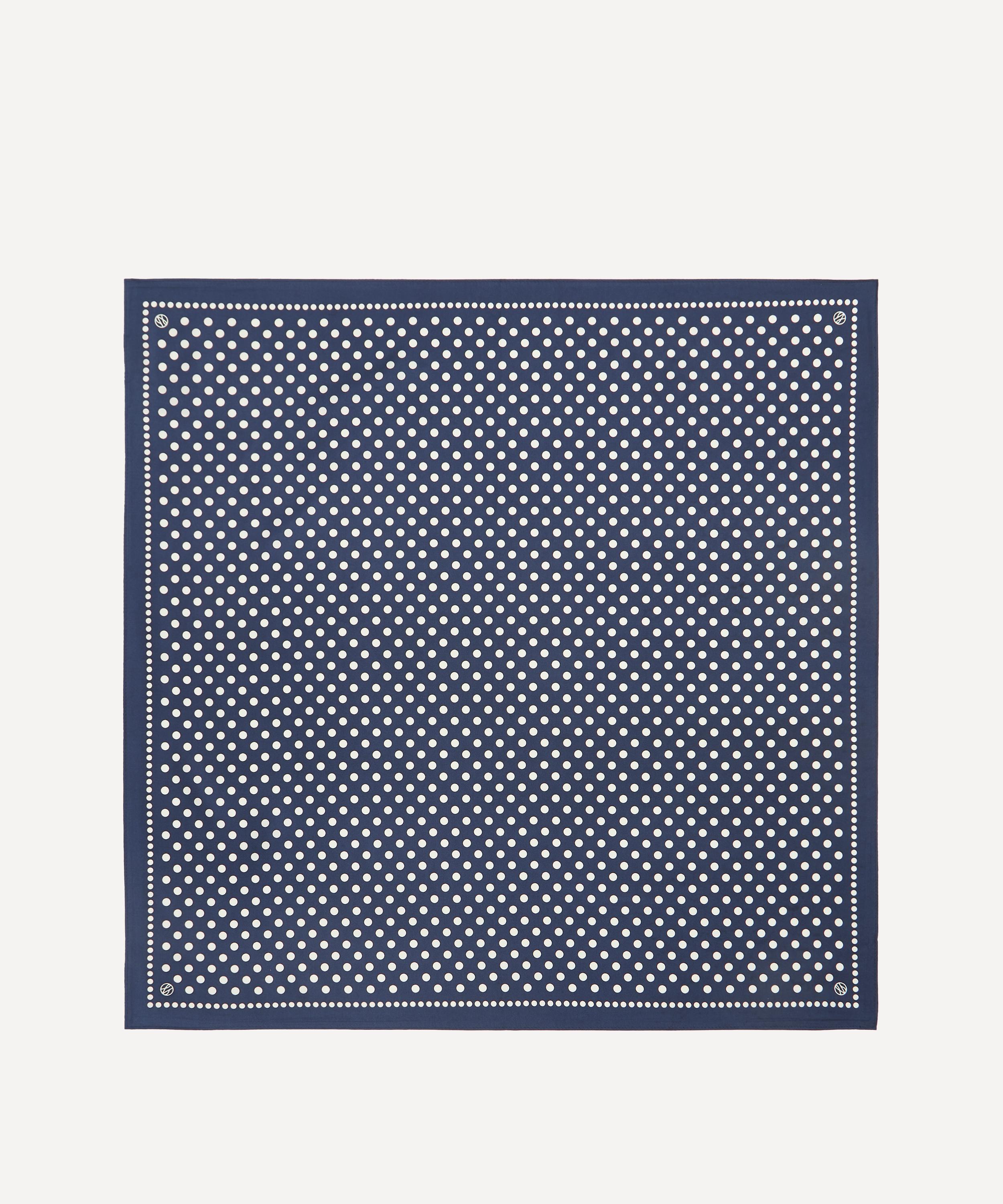 Lescarf - Polkadot Print Navy 50x50 Silk Scarf image number 1