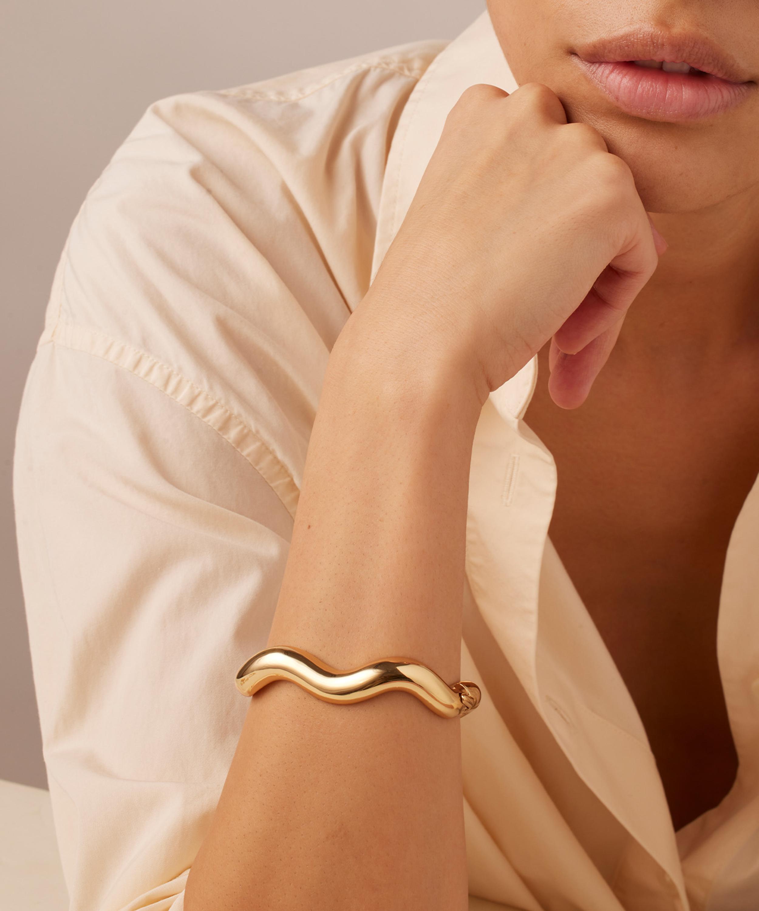 JENNY BIRD - 14ct Gold-Plated Ola Bangle Bracelet image number 1