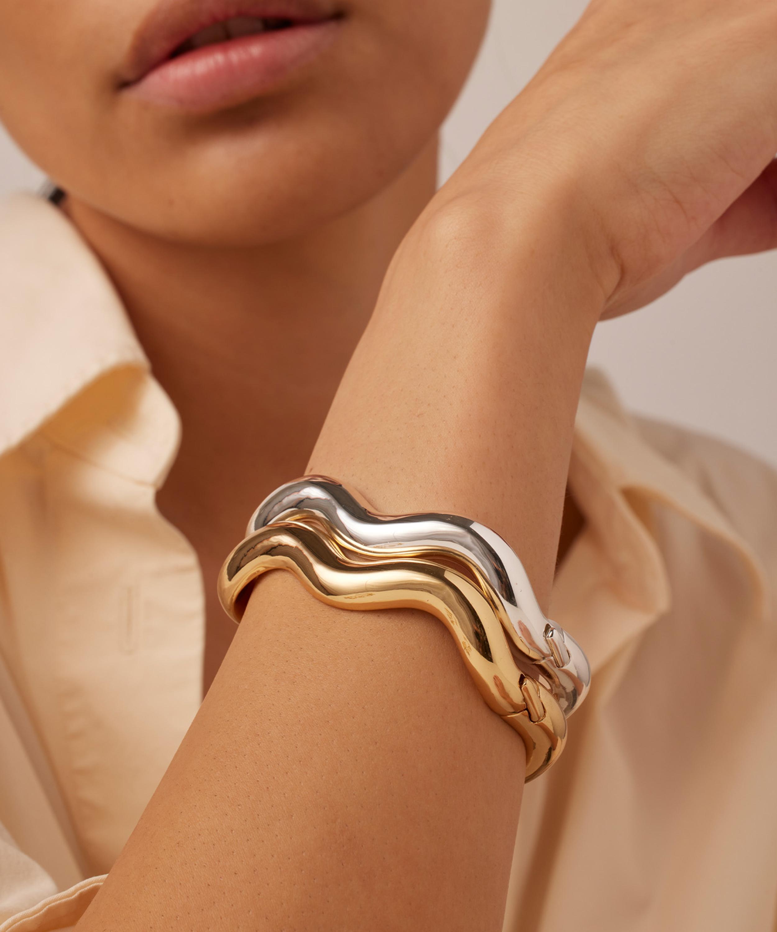 JENNY BIRD - 14ct Gold-Plated Ola Bangle Bracelet image number 3