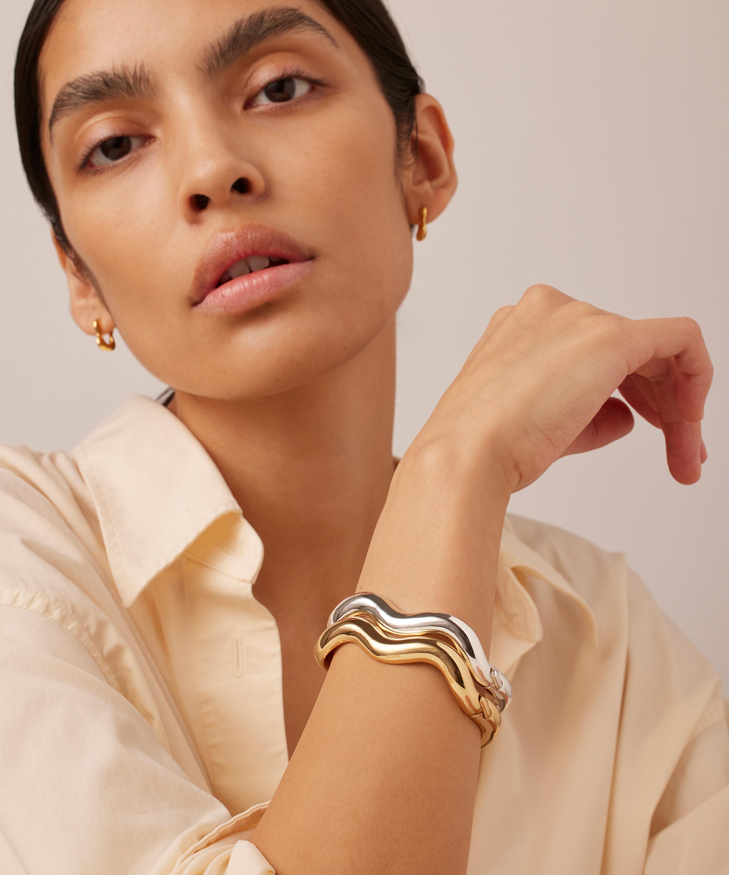 JENNY BIRD - Silver-Plated Ola Bangle Bracelet image number 3