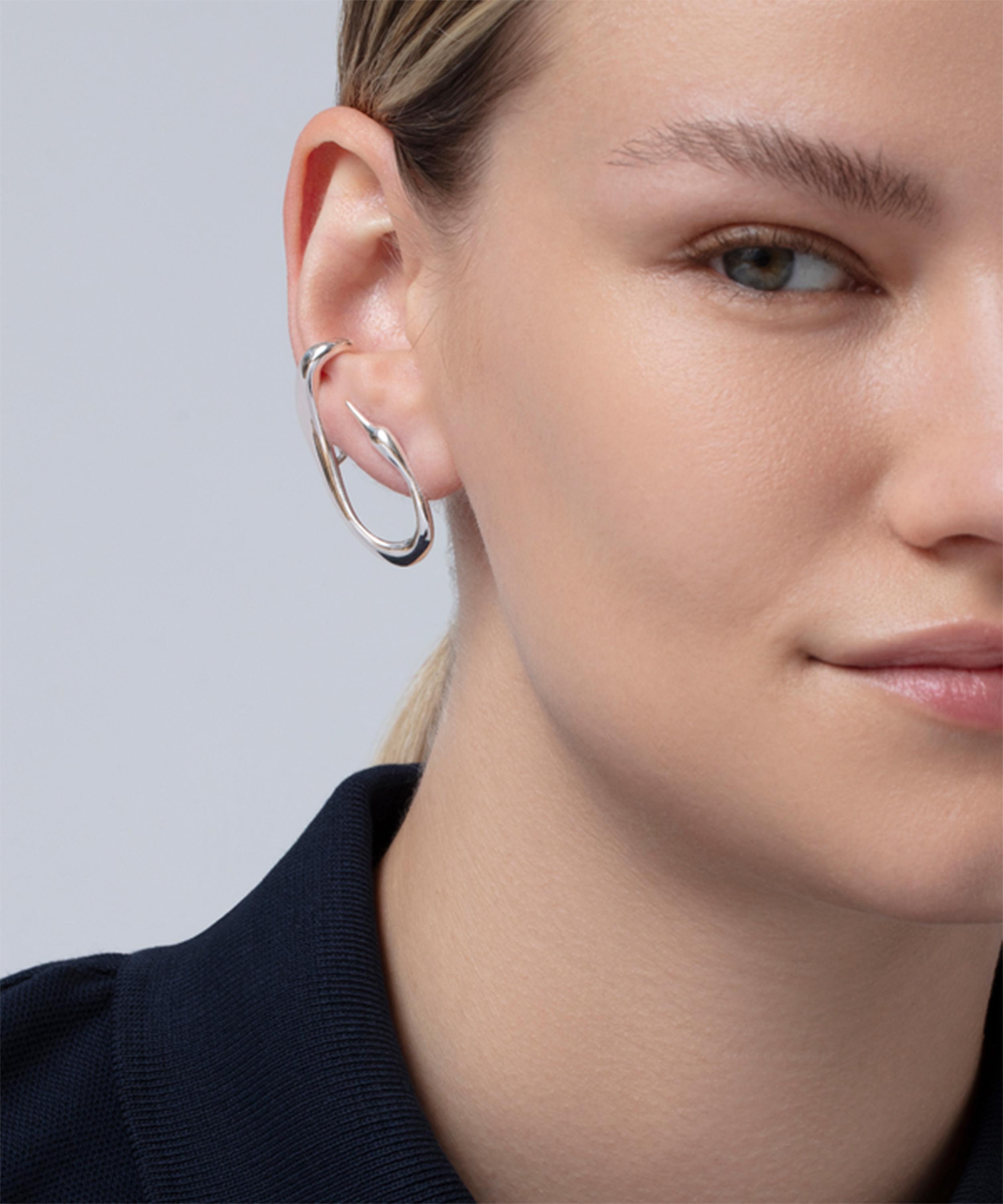 JENNY BIRD - Silver-Plated Egret Climber Earrings image number 1